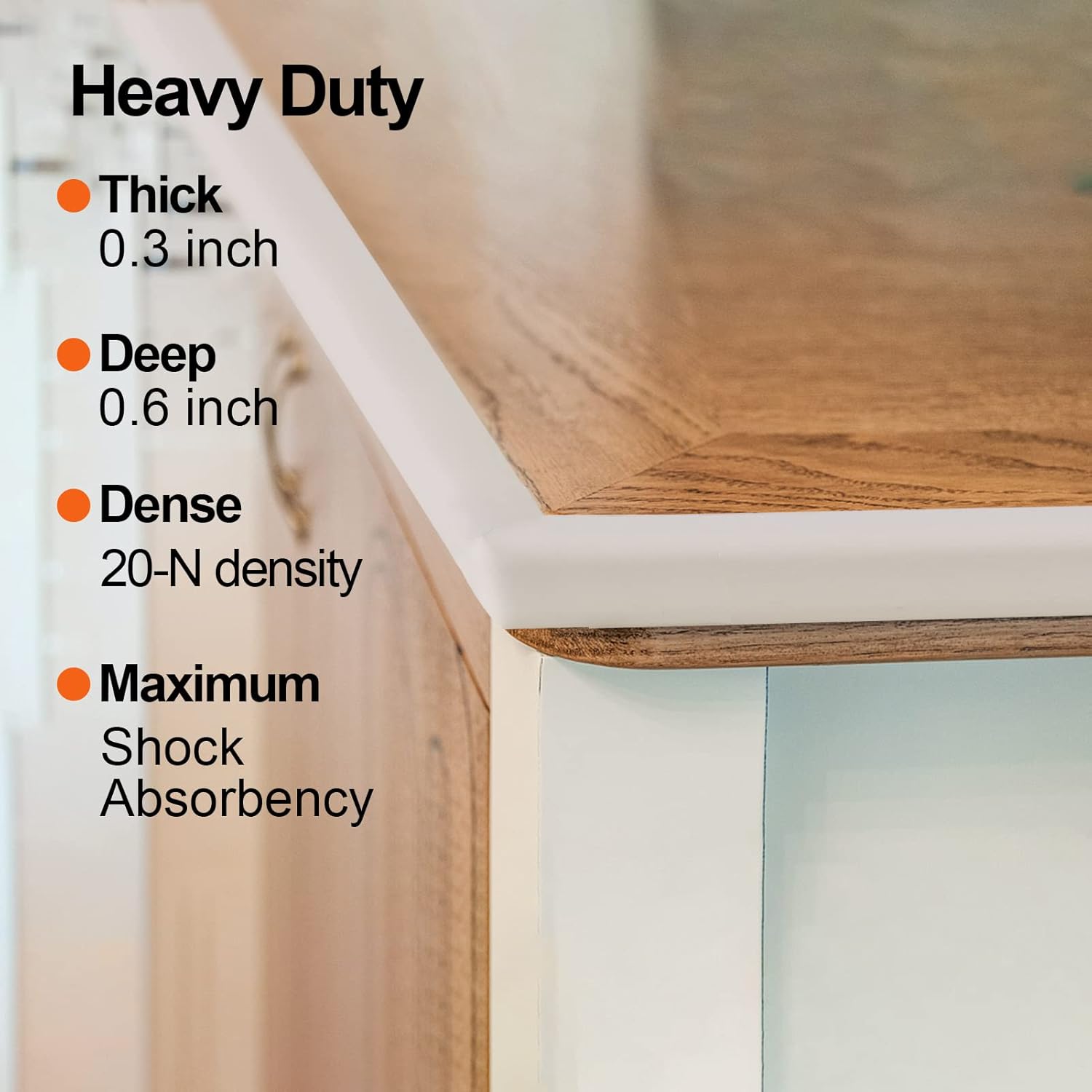 Baby Proofing Edge and Corner Guards, Safety Furniture Bumper with 3M Double-Sided Tape,16.40ft Edge + 4 Pre-Taped Corners Baby Corner Protector for Fireplace, Table, Stair, Cabinet (Beige White)