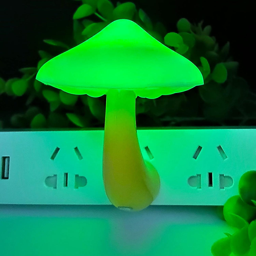 AUSAYE 4 Pack Plug in Night Light, Mushroom Light LED Nightlights for Kids, Adults, Bedroom, Bathroom,Hallway, Stairs, Kitchen Green