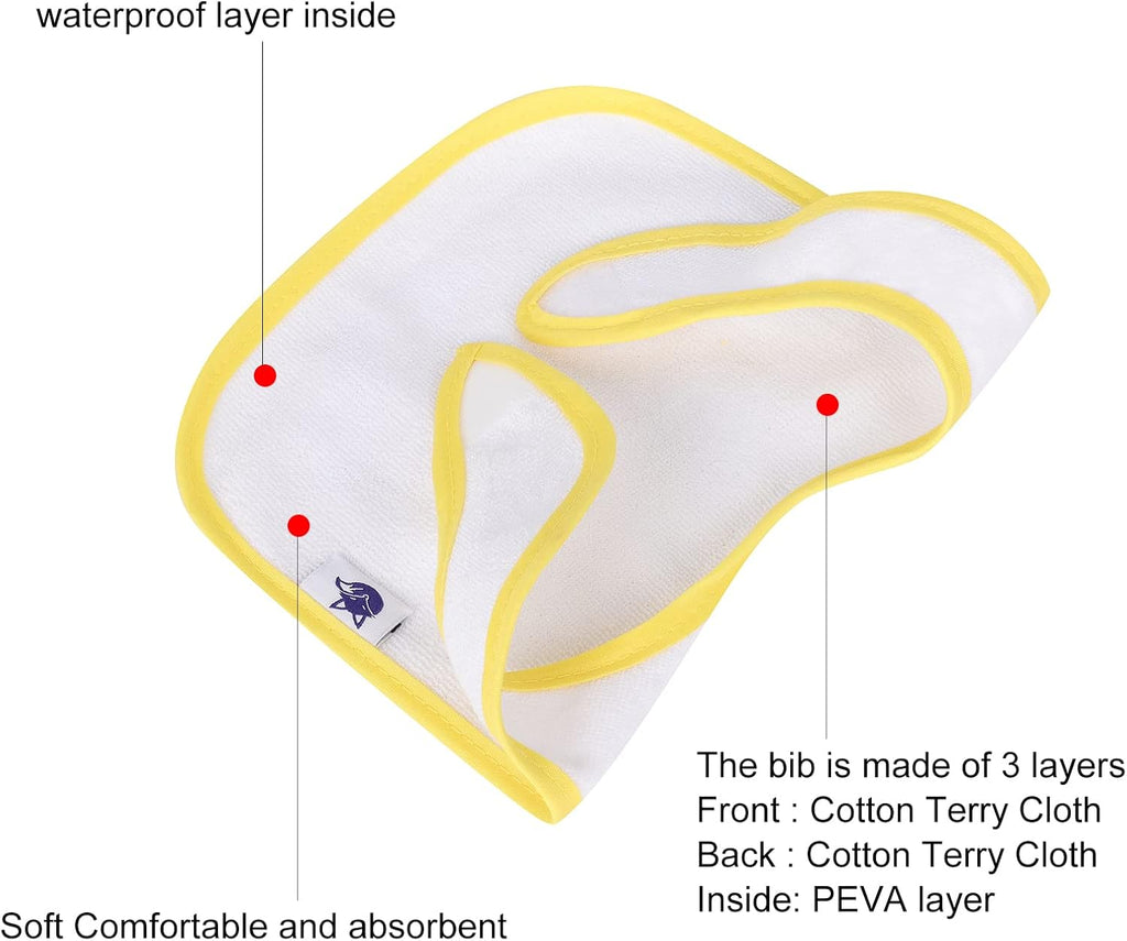 SPINFOX Waterproof Baby Bibs for Girls, Boy, Unisex Drool Bib Cotton Solid Knit Infant Feeding Bibs