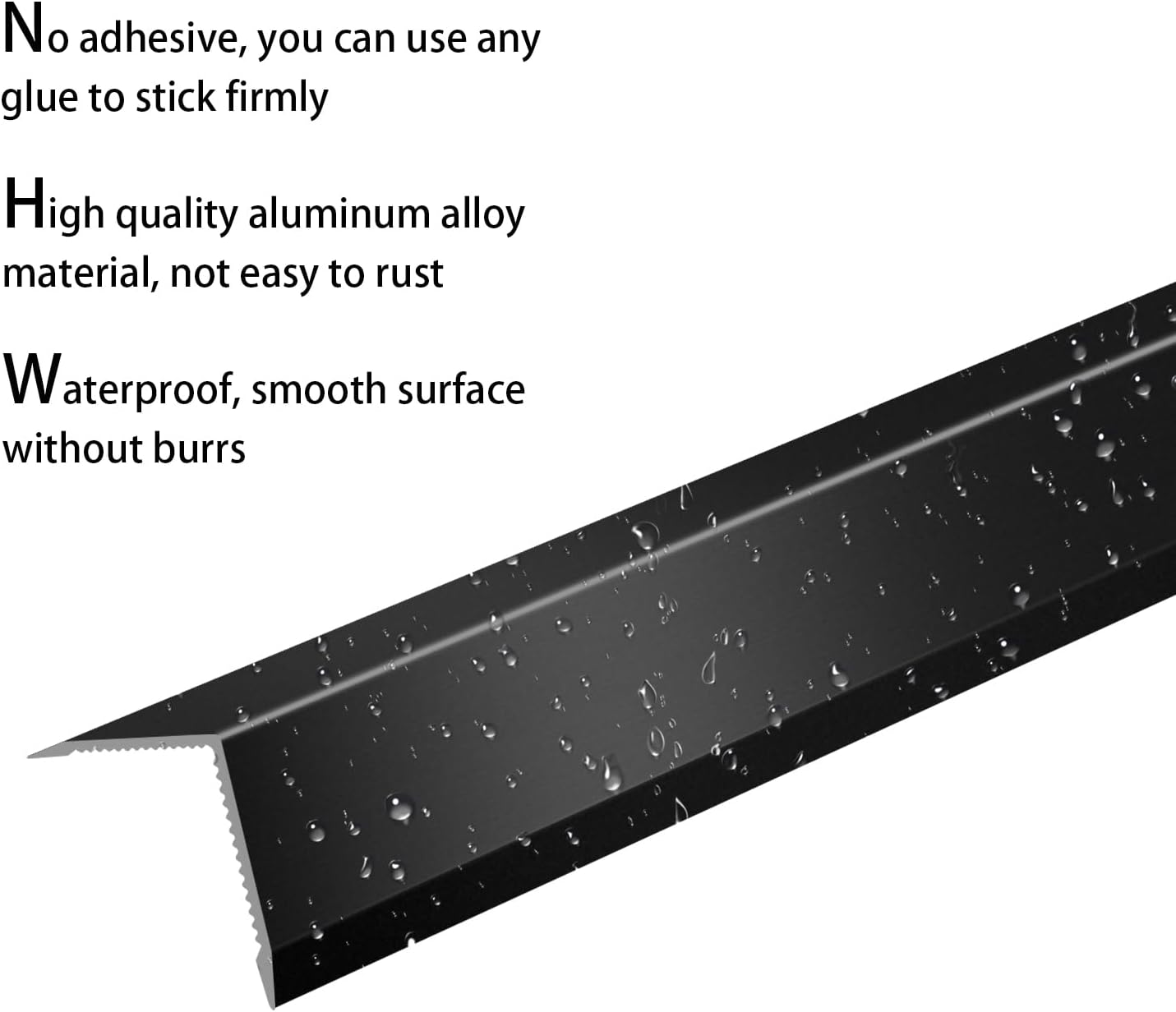 Aluminum Alloy Metal Corner Protector 6PCS Wall Corner Protector 0.6x0.6x48 inches Corner Guards Decoration for Walls Black Color Pack of 6 Corner Guards 21Ga Thickness