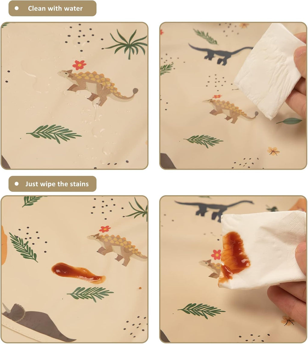 Long Sleeve Baby Bibs for Toddlers, Waterproof, Boys Girls Smock with Food Catcher Pocket for Feeding, Eating