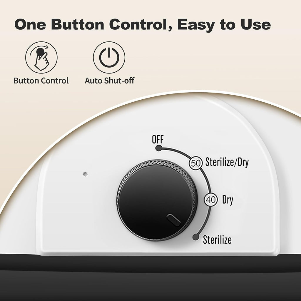 Baby Bottle Steamer, 3-in-1 Bottle Steamer and Dryer, Easy One-Dial Control Electric Steam Bottle Dryer for Baby Bottles, Baby Stuffs & Breast Pump Accessories