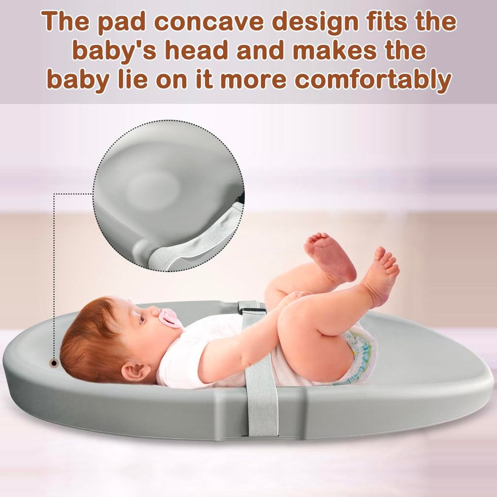 Baby Changing Pad,Waterproof Easy to Clean,PU Foam Changing Pad on Table Topper for Changing Diaper and Dresser (Grey)