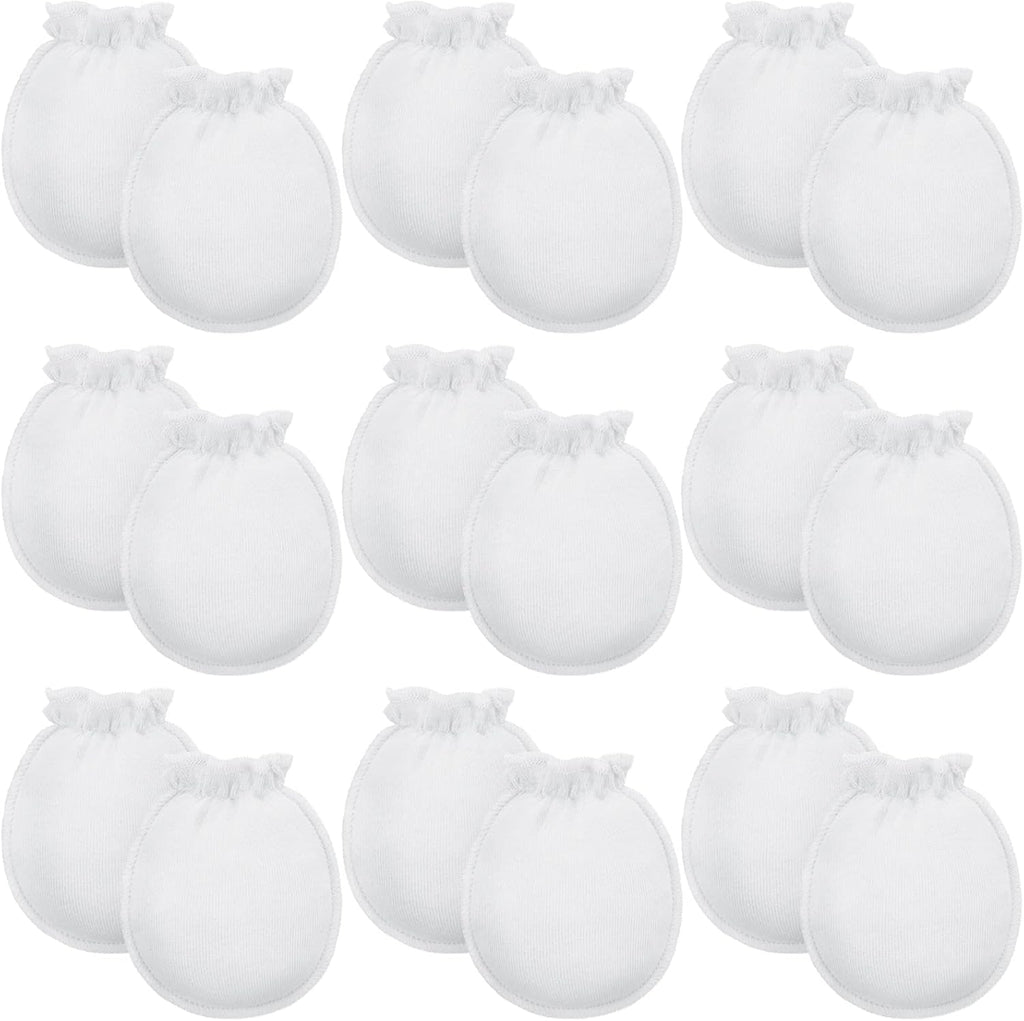 9 Pairs Newborn Baby Boys Girls Mittens 0-6 Months Infant Toddler Mittens No Scratch Solid Color Gloves