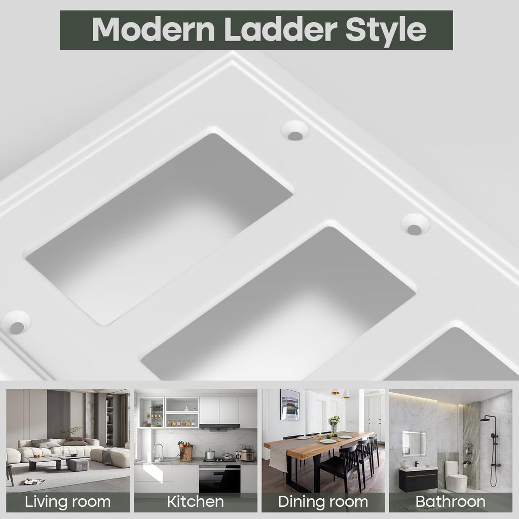 Light Switch Cover Plate White Classic Decorative Switch Plates Cover Bamboo Fiber Wall Plate Cover for Decorator, Duplex, Toggle, Combo(4-Gang Quad Decorator,1 Pack), NF010