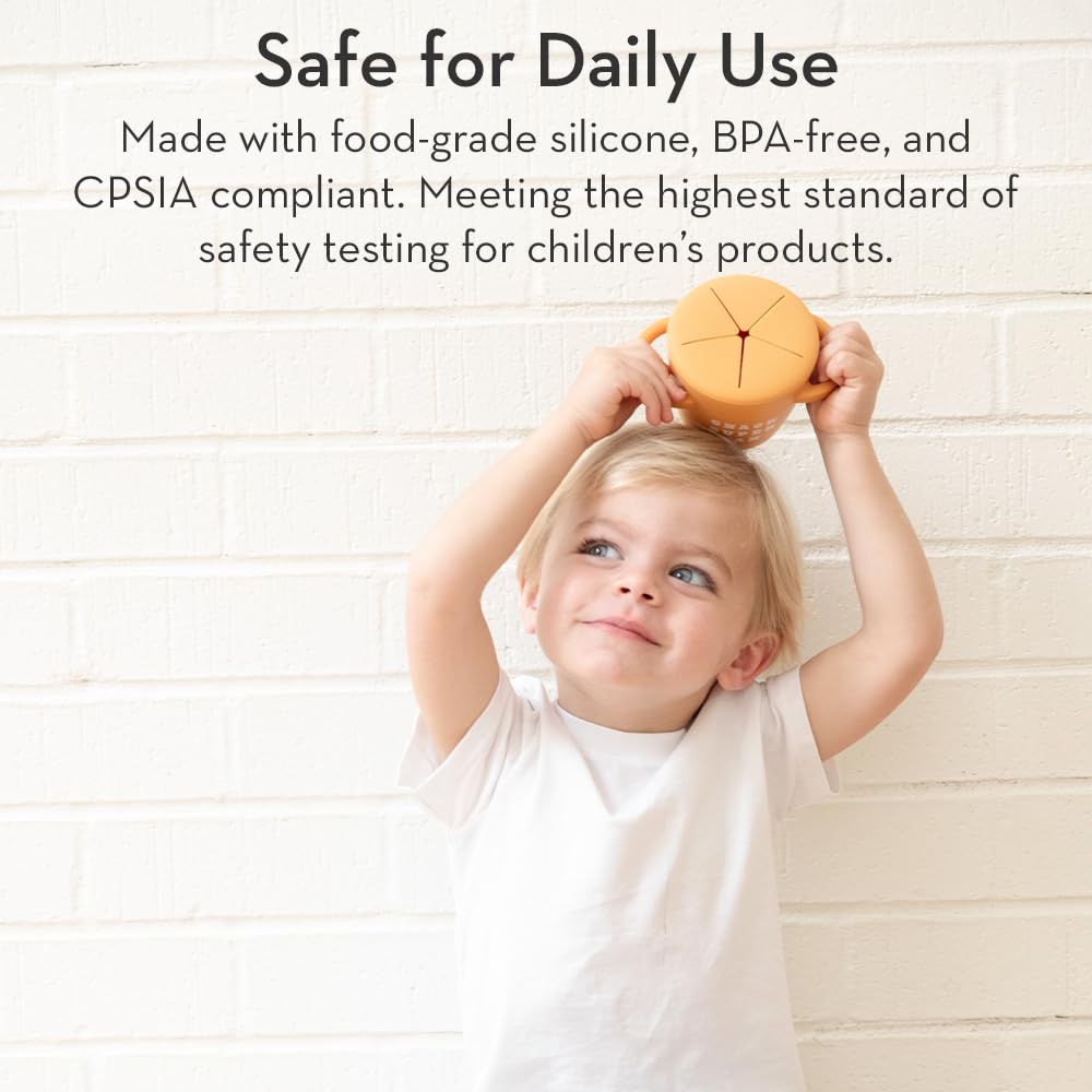 Snack Cups for Toddlers by Bella Tunno, Silicone Spill Proof Food Container with Lid, Babies & Kids 6-12 Months, Hello Snacks