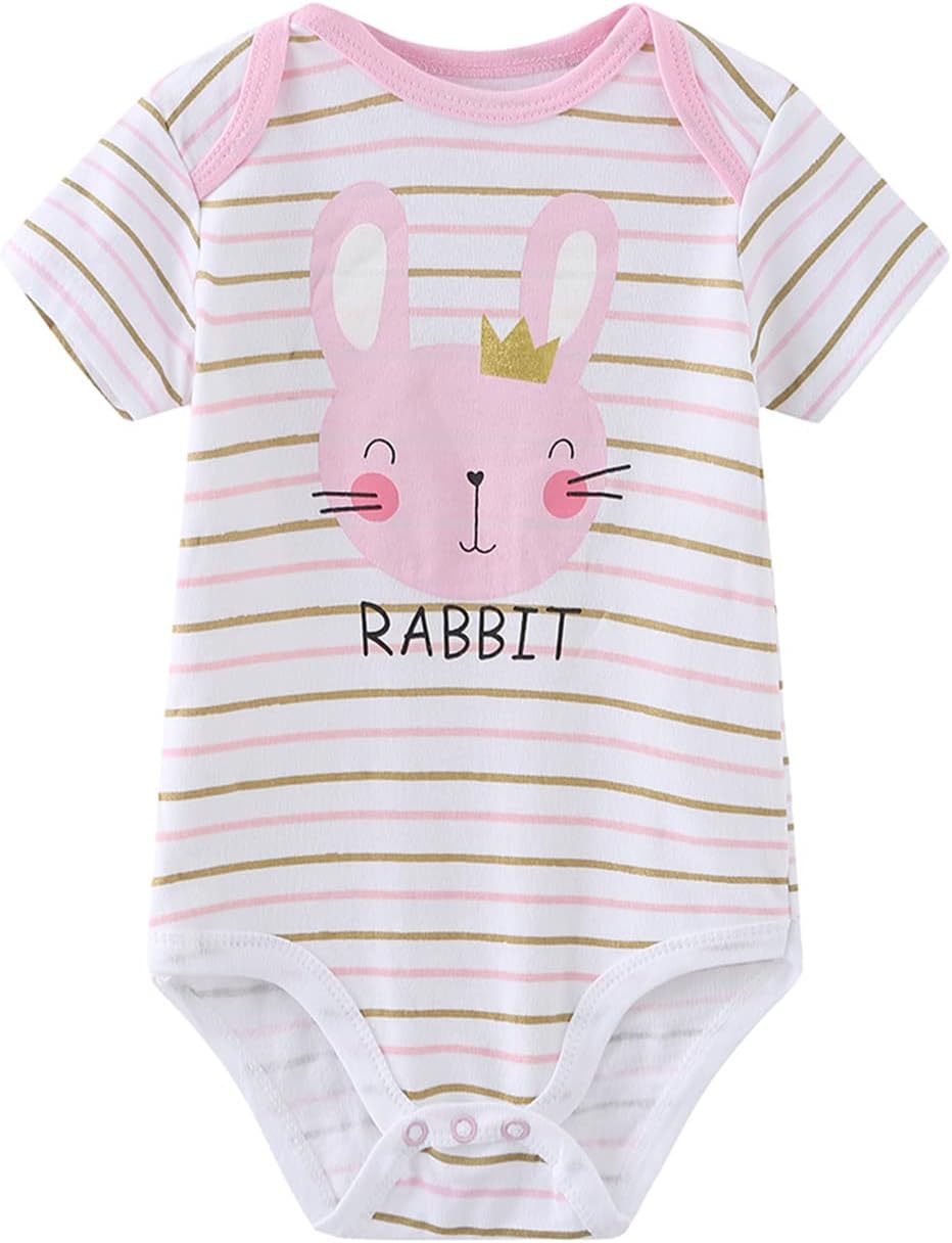 Baby Bodysuit Short Sleeve one-Piece Newborn Baby Clothes for Baby Boy and Girls