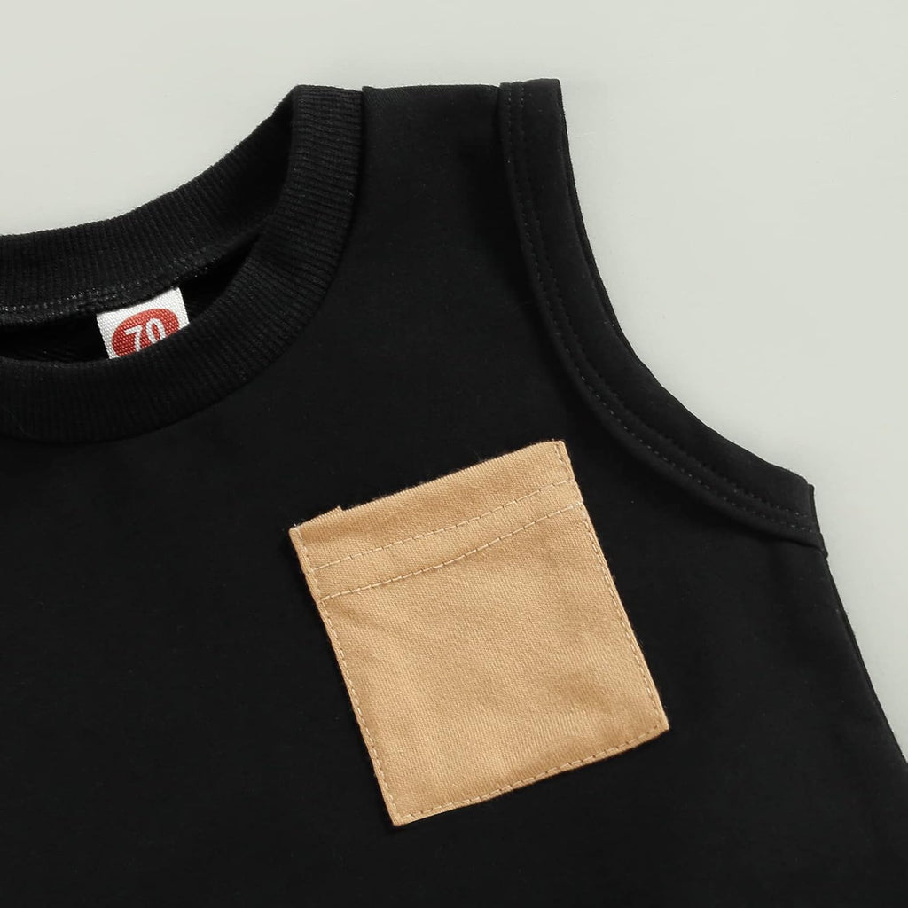 Kupretty Baby Boy Summer Clothes Sleeveless Tank Tops Vest T-Shirt + Casual Shorts Toddler Outfits Set