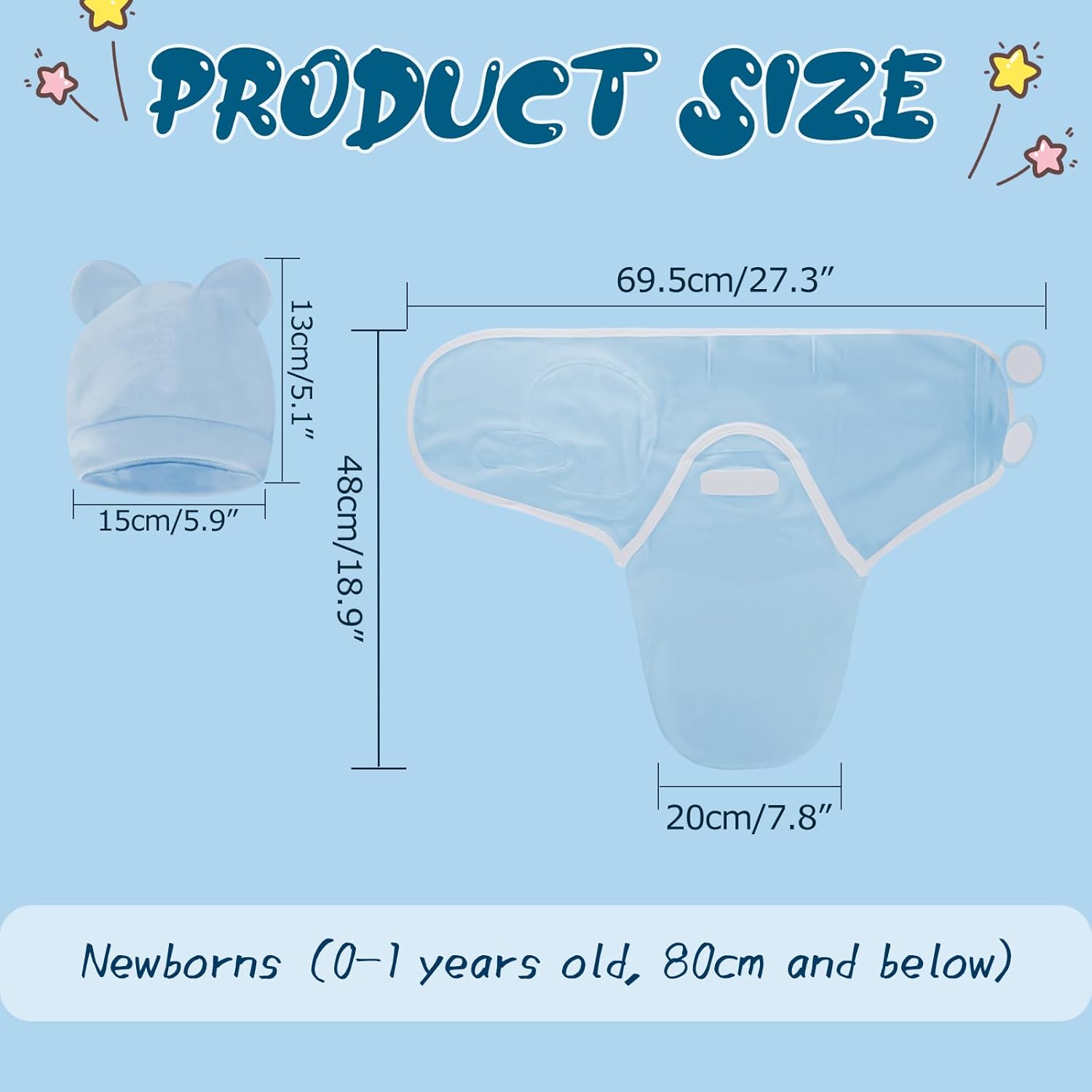 Baby Swaddle Sleep Sacks with Hats for 0-3 Months Baby Swaddle Blanket Wrap Newborn Swaddles Sack for Baby Boy Girl
