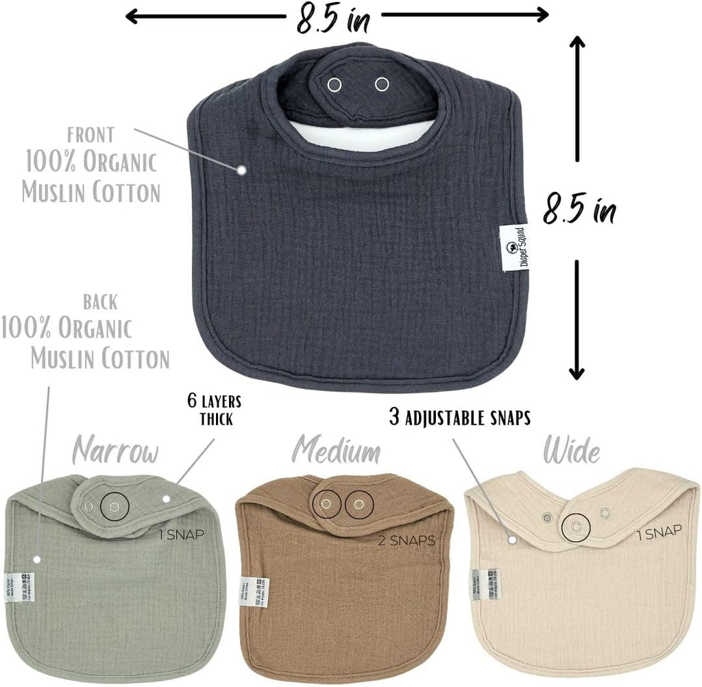 DiaperSquad's Baby Bibs for Drooling and Teething, Bibs for Boys, Baby Girl - Solid Cotton Baby Drool Bibs