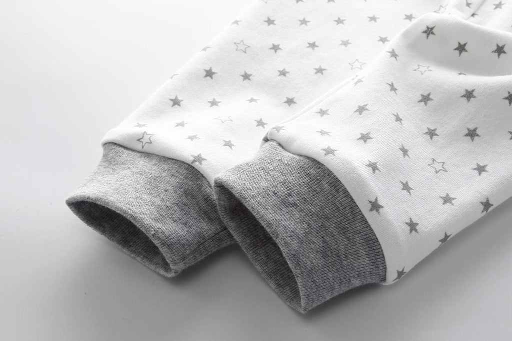 Unisex Newborn Baby Cotton 4-Pack Pants Embroidery Pringting Casual Leggings 0-24 Months for Boys and Girls