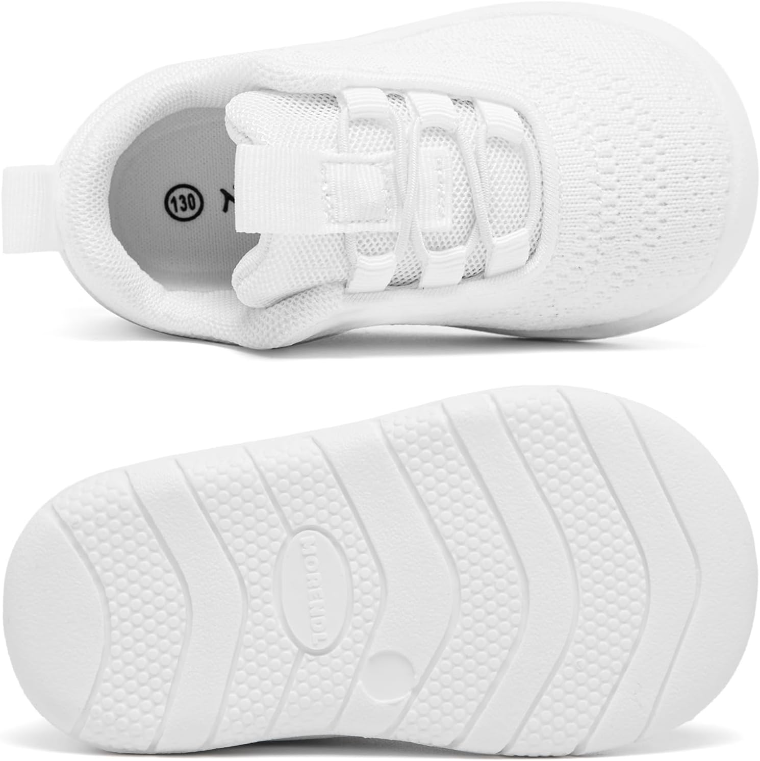 MORENDL Toddler Slip On Sneakers Baby Walking Shoes Non-Slip Breathable Unisex Pink Mesh Lace-Up Athletic Sneakers Infant Running Shoes