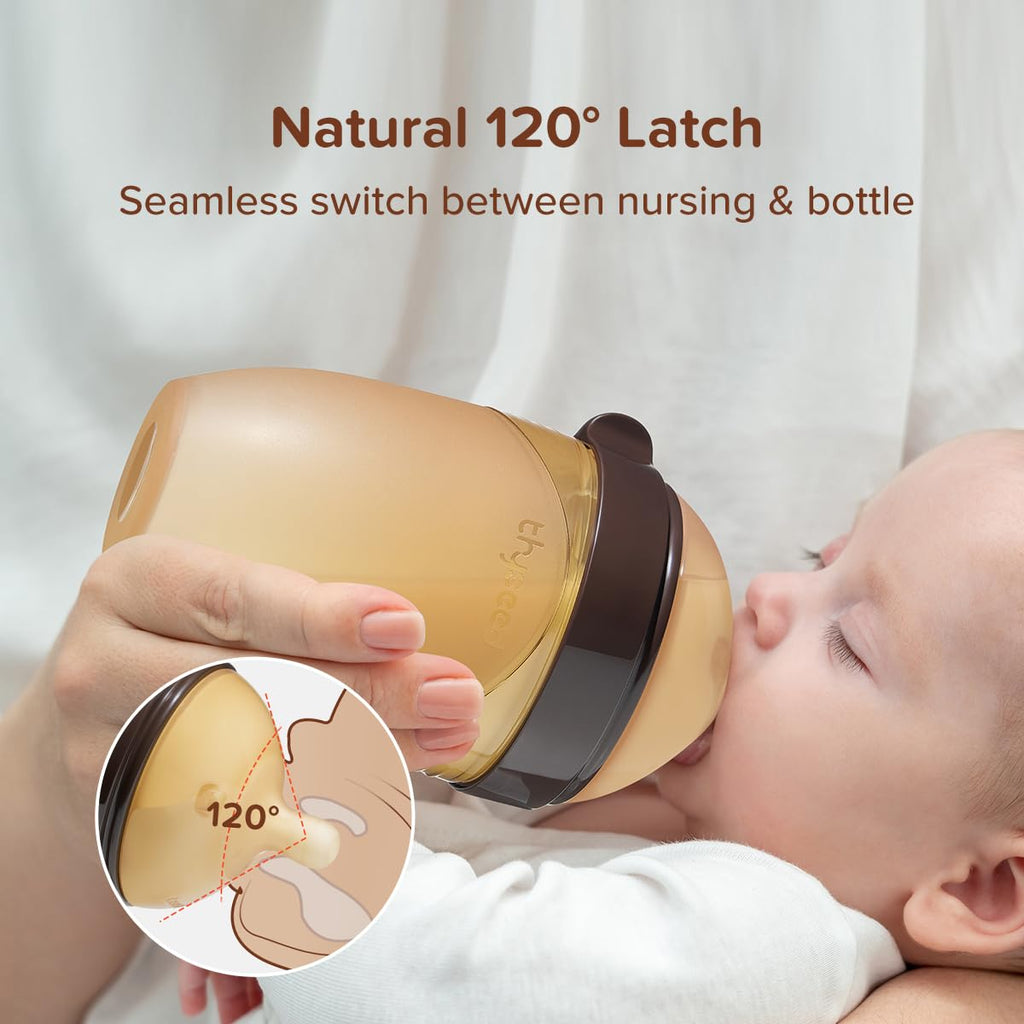 Silicone Natural Breast-Like Bottle with Nipple(10+ Months),8oz，1pack