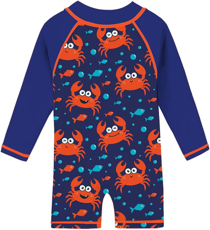 Funnycokid Baby Swimsuit Boy Toddler Bathing Suit Rash Guard UPF 50+ Swimwear 6 Months-4T