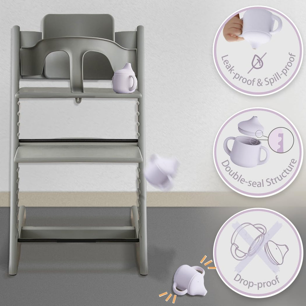 Moonkie Silicone Baby Sippy Cups | 3 Stages Training Cup Straw Cup for Infants Toddlers and Kid | 4 oz 1Pack