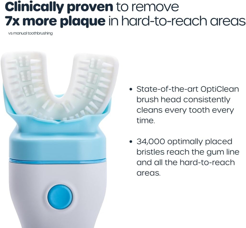 Willo Fully Automatic Kids U-Shaped Electric Toothbrush - 2 Brushing Timers, Deep-Cleans, Consistent Results, Eliminates Brushing Mistakes - Minty Mist (Large - Kids Ages 12+ Years)