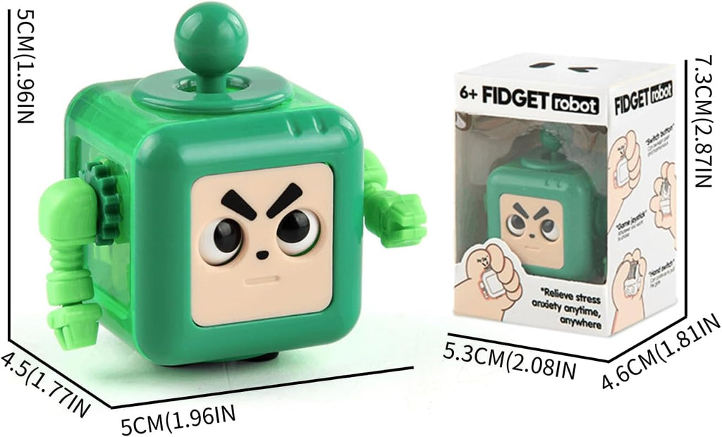 Fidget Robot Cube Fidget Toy, Magic Cube Stress and Anxiety Relief Toys, Fidgets Robot Cube Fidget Toy Cube Relaxing Hand-Held for Adults, Killing Time Cool Fidget Block for ADD/ADHD/OCD (Green)
