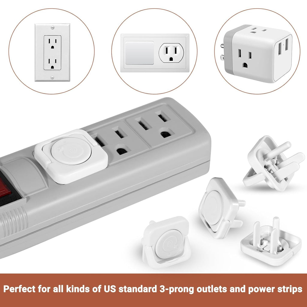 Outlet Covers Baby Proofing, 40 Pack Child Proof Plug Socket Covers Electric Plug Protectors Safety Caps to Prevent Power Shock, for US 3-Prong, Gray & White