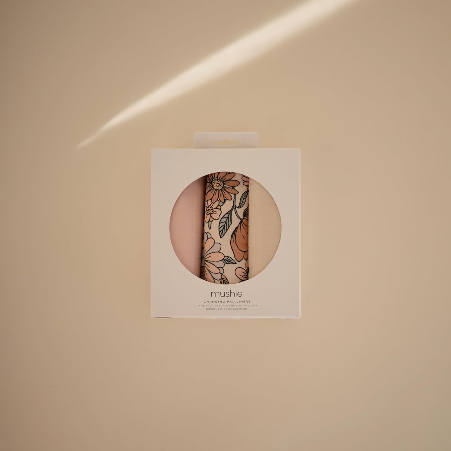 mushie Waterproof Changing Pad Liners | 100% Organic Cotton | Set of 3 (Retro Flowers Combo)