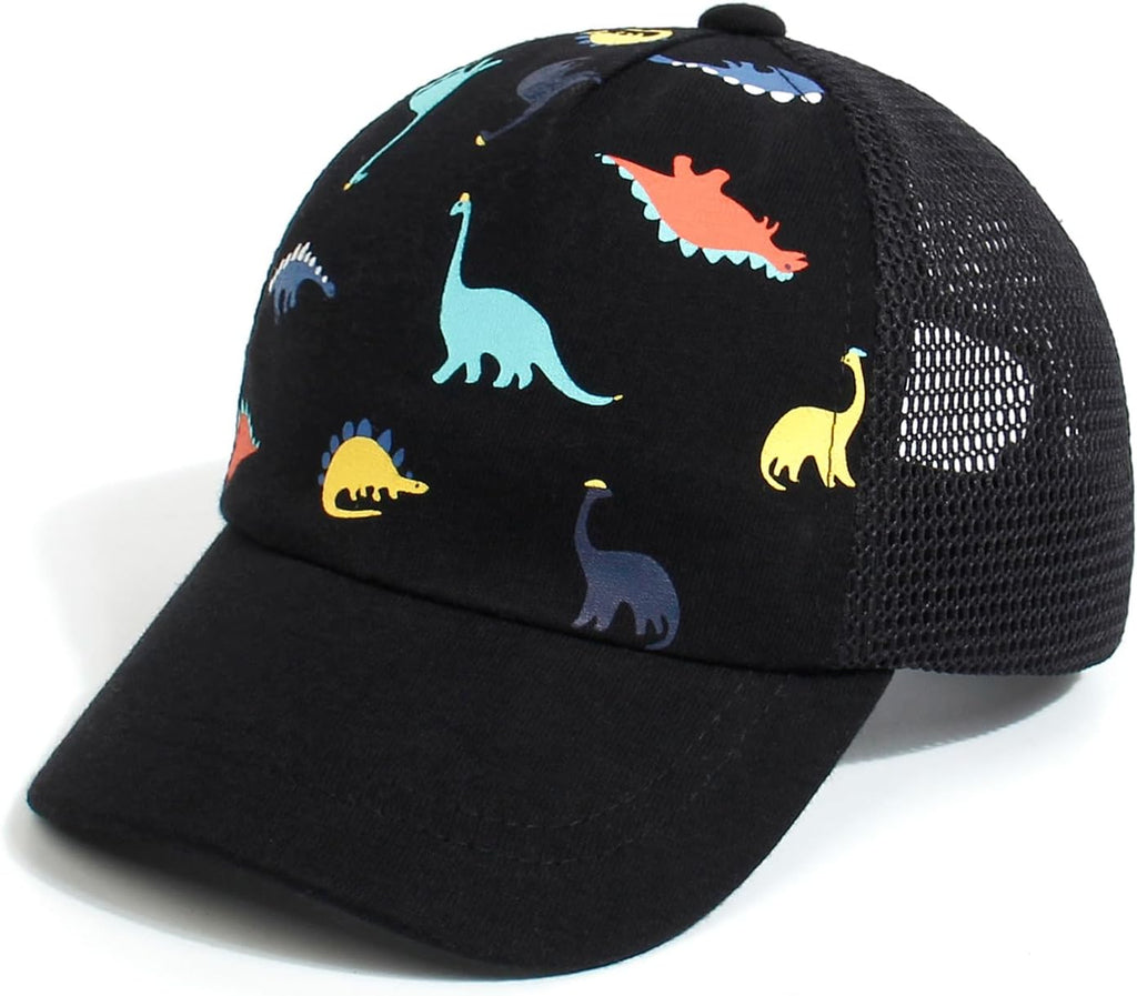 Duoyeree Toddler Baseball Cap Baby Cap Sun hat Print Dinosaur Pattern and Solid Color hat Kids boy Girl Age 0-8t