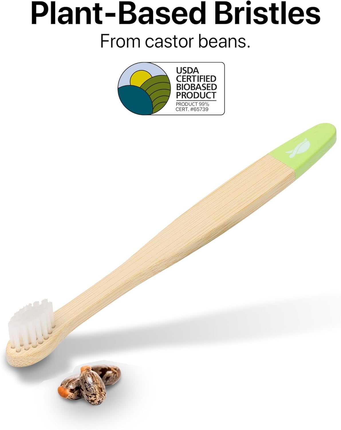 Sea Turtle Plant-Based Bristles, Ultra-Soft Bamboo Toothbrushes, Natural Toothbrush for Babies (4 Pack)