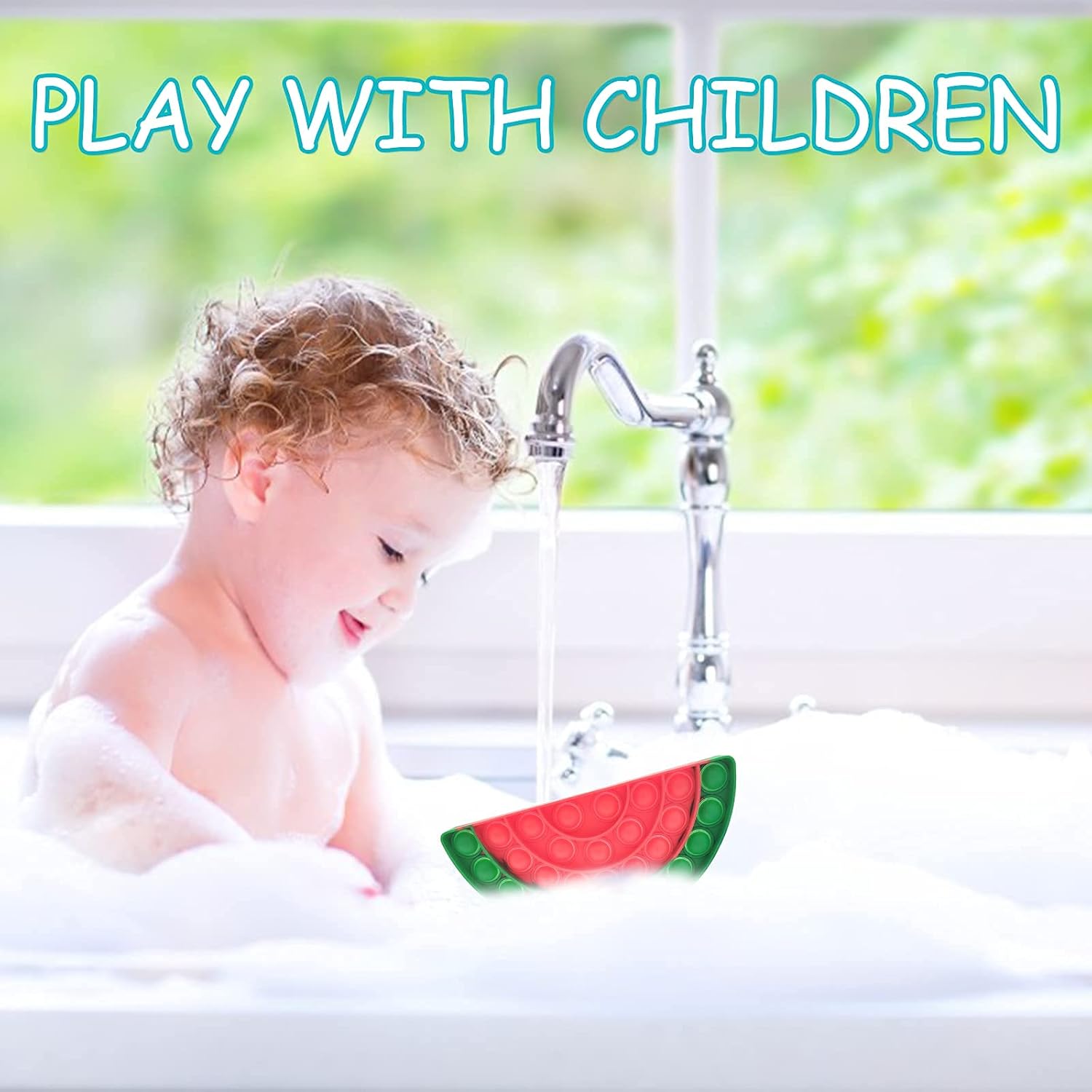 QETRABONE Fidget Sensory Bubble Stress Toy, Fidget Push Toy for Kids, Silicone Fidget Stress Toys for Autistic Children Adult Squeeze Toy Autism (Banana+Avocado+Watermelon)