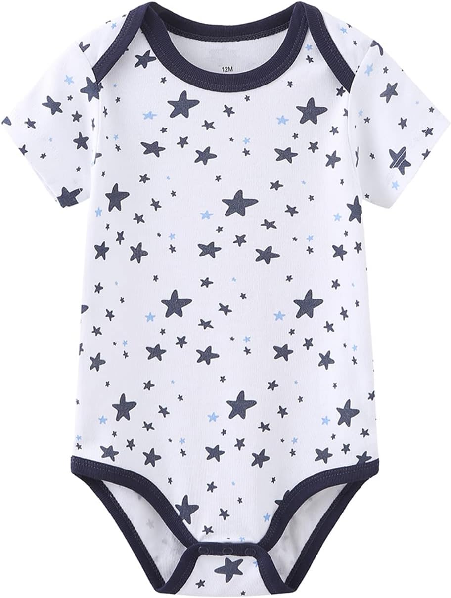 Baby Bodysuit Short Sleeve one-Piece Newborn Baby Clothes for Baby Boy and Girls