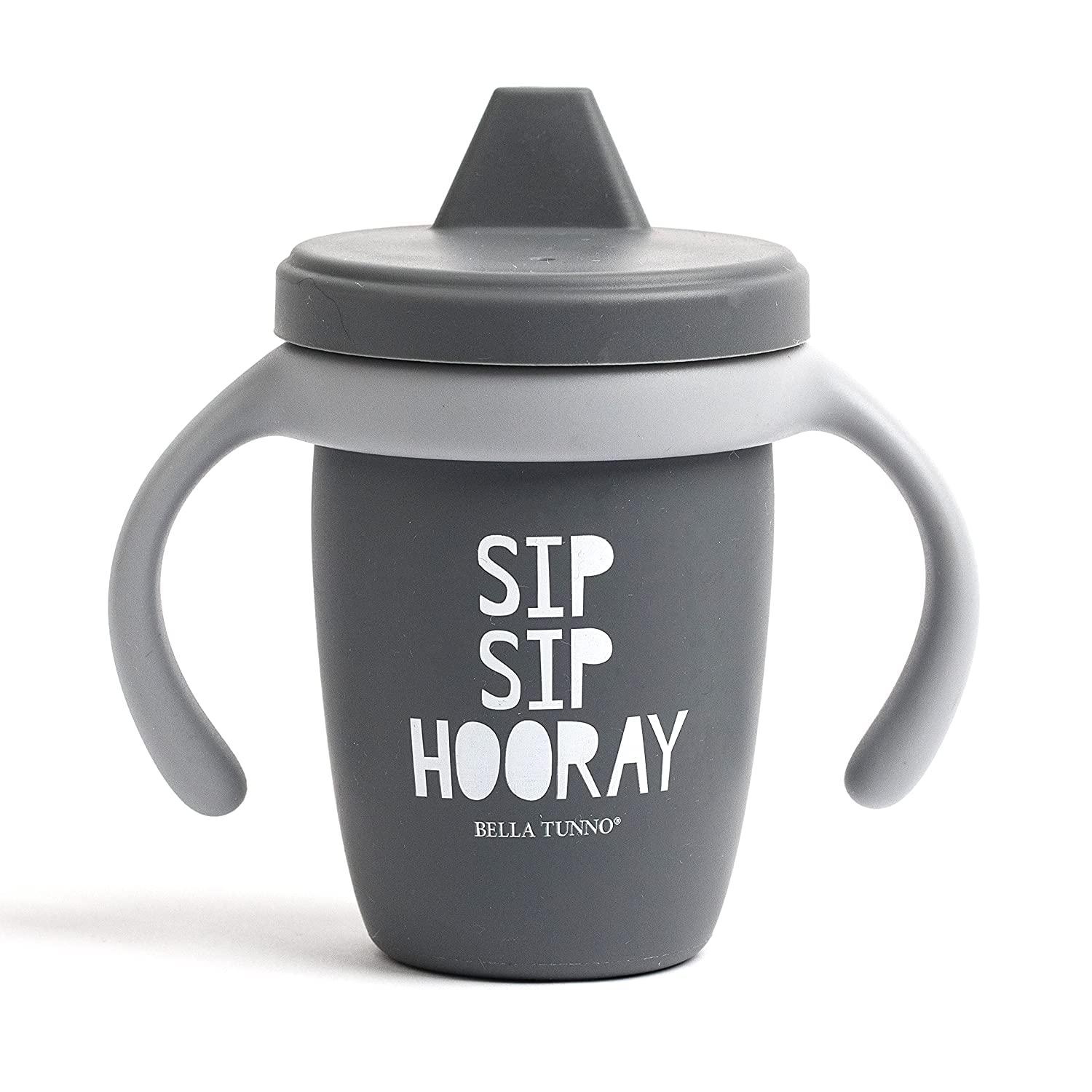 Sippy Cup by Bella Tunno, Silicone Training Cup with Transition Handles for Infants, Toddlers & Kids, Babies 6-12 Months & Toddlers 1-3 Years, Boys & Girls, Sip Sip Hooray, 8 oz