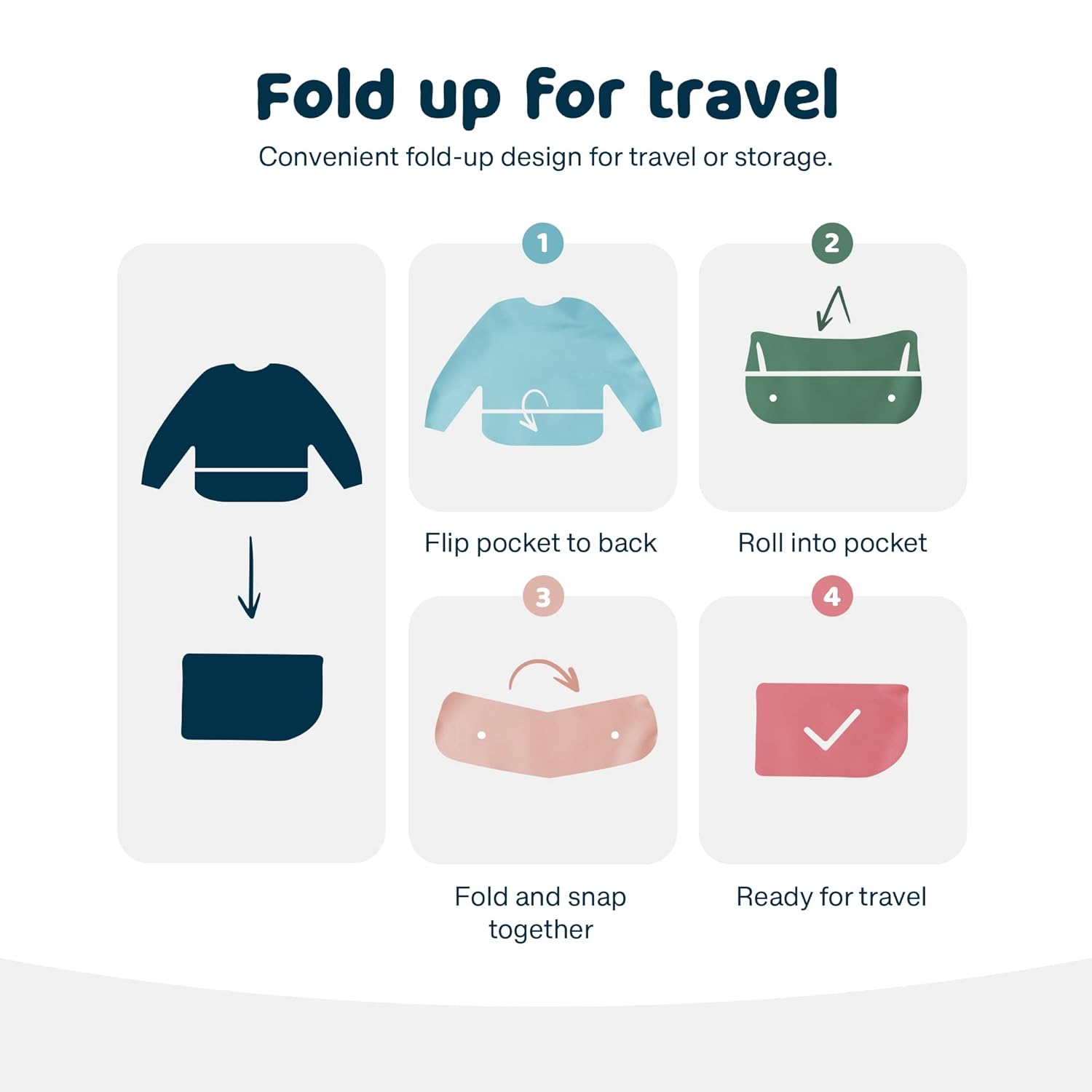 Tiny Twinkle Mess Proof Baby Bib,Waterproof Smock Baby Bib for Eating,Machine Washable Long Sleeve Bib,Baby Led Weaning,Toddler Bib (Leopard, Small 6-24 Months)