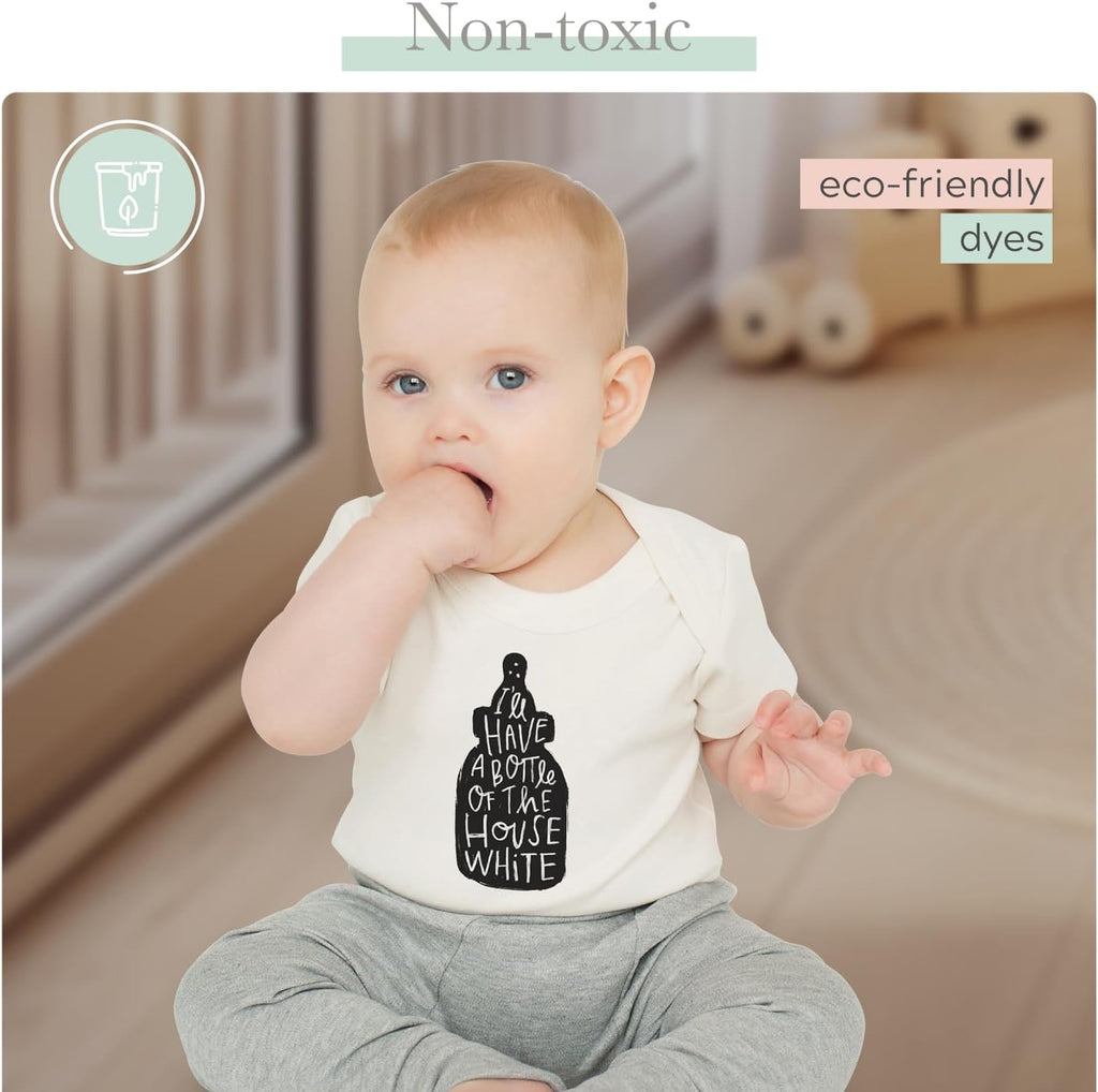Finn + Emma Organic Cotton Graphic Baby Onesie - Gender Neutral Bodysuits for Babies 0-12 Months in Multiple Sizes and Styles