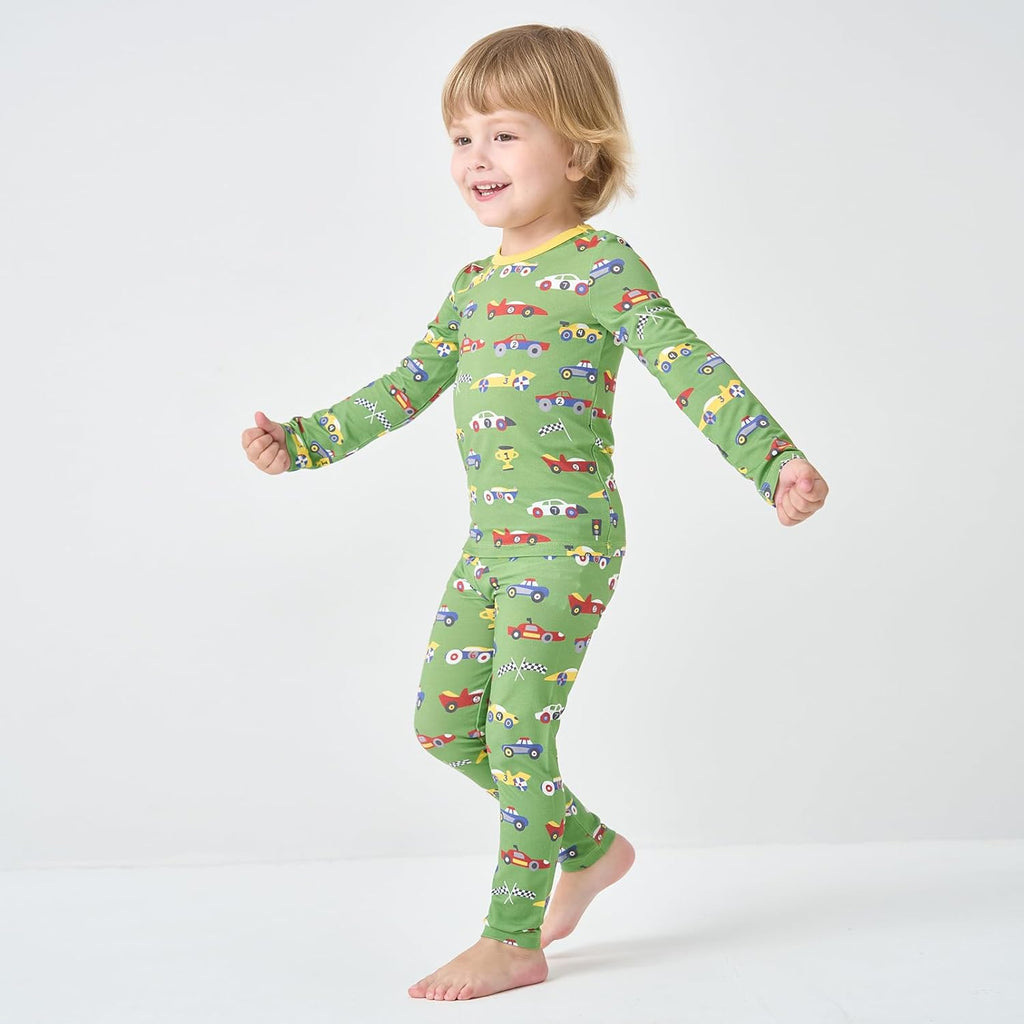 pureborn Baby Viscose From Bamboo Pajamas Set Pjs - Kids Toddler Girl Snug Fit Viscose Sleepwear 2pcs 18M-8Y