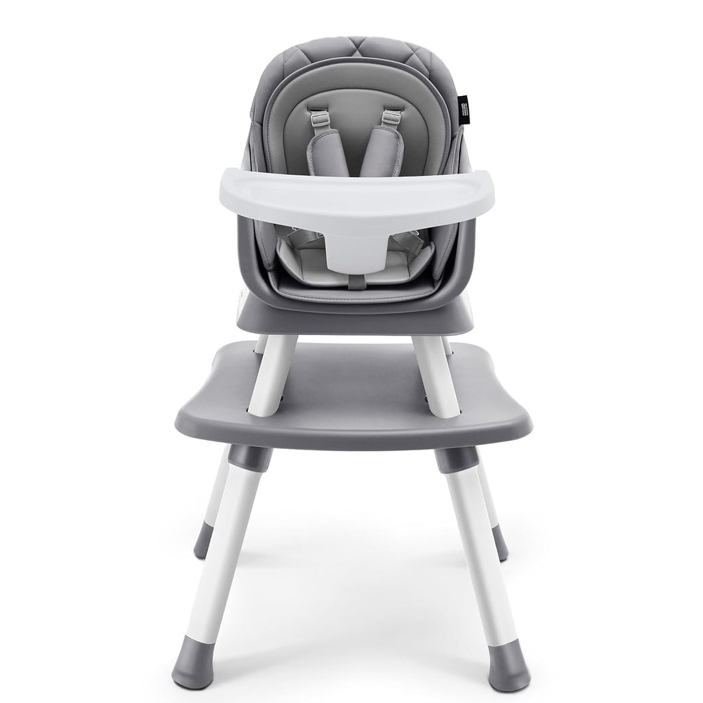 HARPPA 6 in 1 Baby High Chair, Convertible Infant Feeding Chair for Babies & Toddlers Table, Dining Booster Seat with Removable Tray, Grey