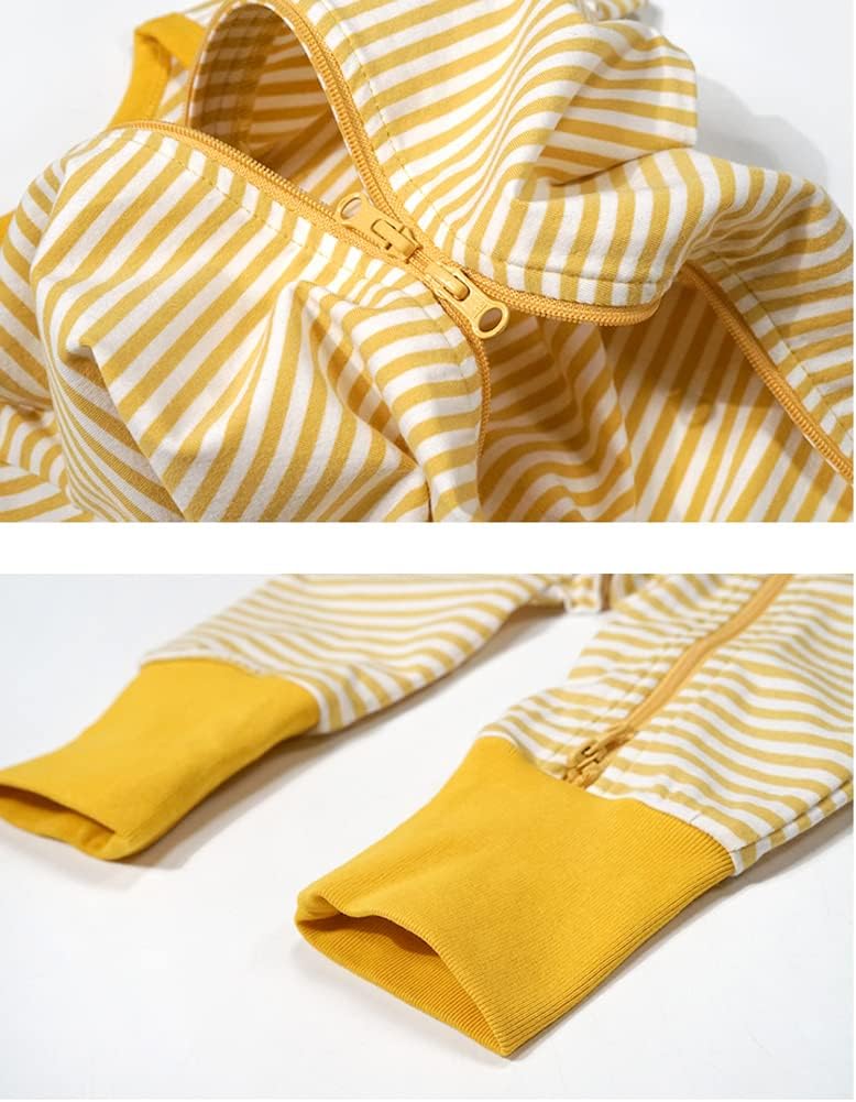 Teach Leanbh Baby Boys Girls 2-Pack Romper Jumpsuits Cotton 2 Way Zipper Short Sleeve Footless Sleep and Play 3-24 Months