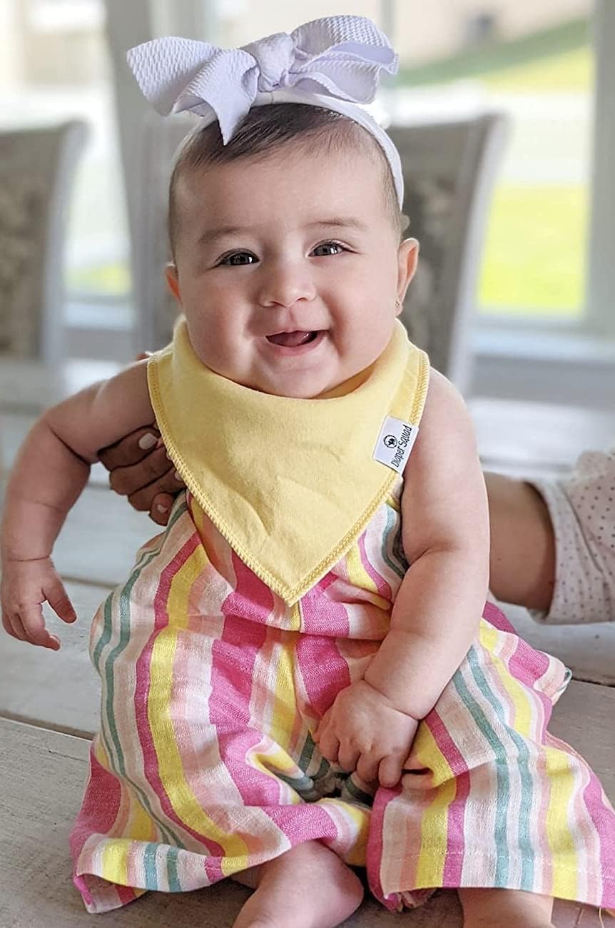 DiaperSquad's Baby Bibs for Drooling and Teething, Bibs for Boys, Baby Girl - Solid Cotton Baby Drool Bibs