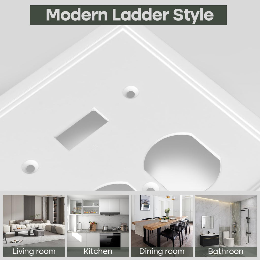 Toggle/Duplex Combo Light Switch Cover Plate White Classic Decorative Switch Plates Cover 2 Gang Wall Plate Cover for Duplex, Toggle, Combo,2 Pack