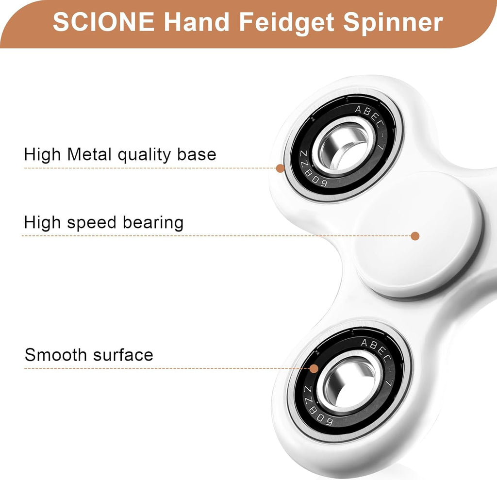 SCIONE Fidget Spinner Toy 1 Pack, Stress Anxiety Relief Sensory Fidget Toys for Kids Adults, Cool Fidget Spinners for ADHD Autism Birthday Gifts Stocking Stuffers Classroom Prizes for Boys Girls