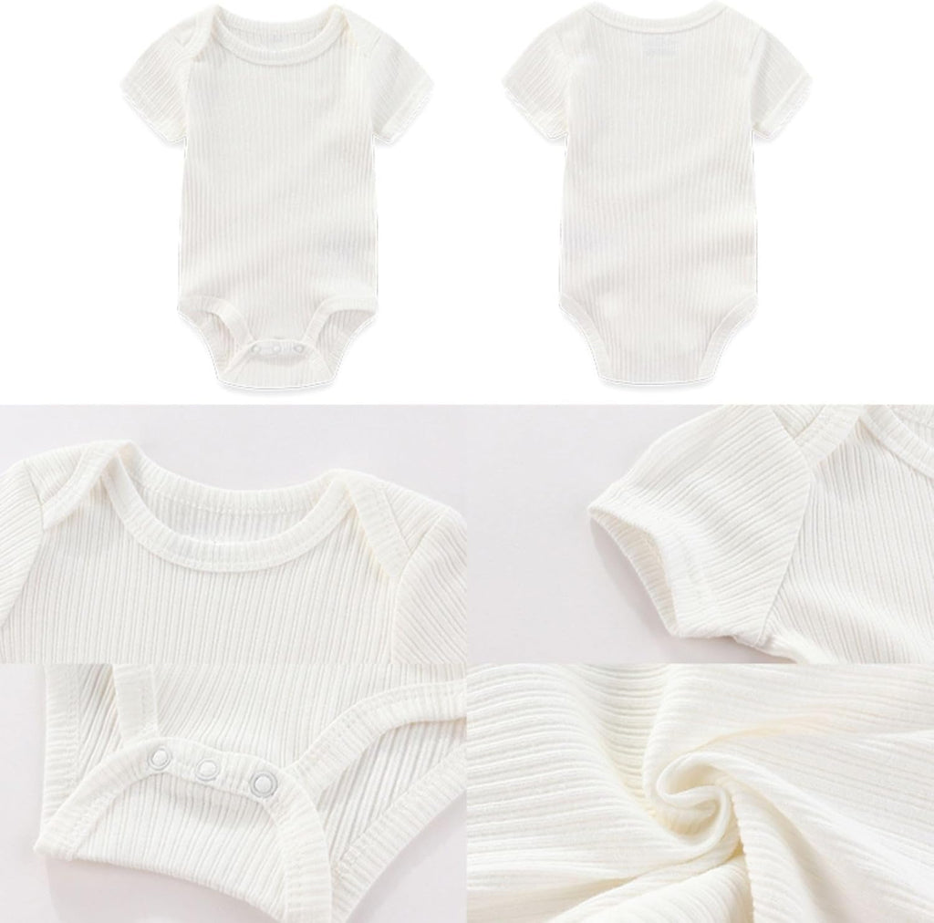 Four Seasons Baby Boy Girl Bodysuits 5-Pack Cotton Comfort Short Sleeve Baby Clothes Soft Infant Outfits