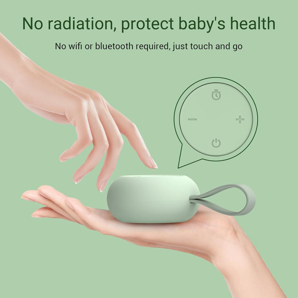 Portable Baby Sound Machine [White Noise for Babies Kids Adults][Sleep Soother][Timer Function][12 Soothing Sounds] 15 Hours Battery Life, Registry Gift,Shower,Clips on Baby Stroller.Mint