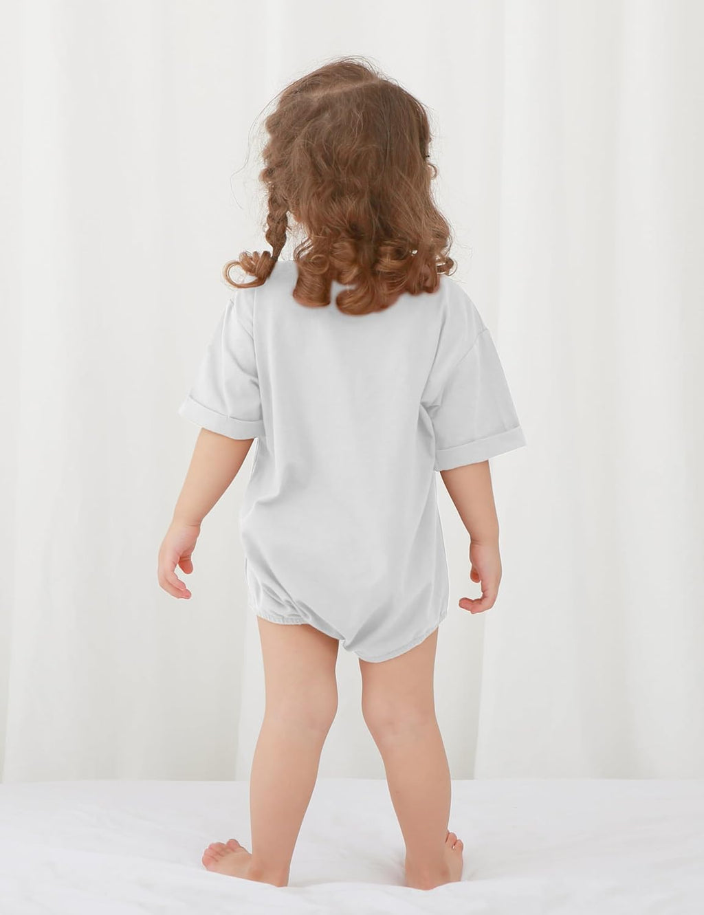 Jimonda Baby Bubble Romper Boy Girl Solid Color T-Shirt Outfits Short Sleeve Bodysuit Organic Cotton 2Pcs