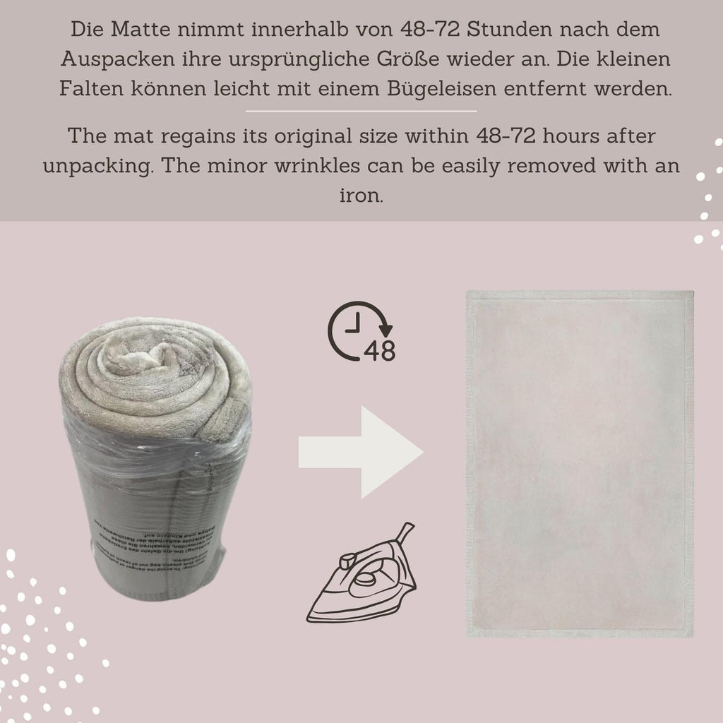 Premium Baby Play Mat 60”x80” Light Gray – Cloud-Soft Coral Velvet Memory Foam Rug for Crawling & Play – Non-Slip, Water-Repellent, Easy-Care Tummy Time Mat – Non-Toxic Padded Playmat