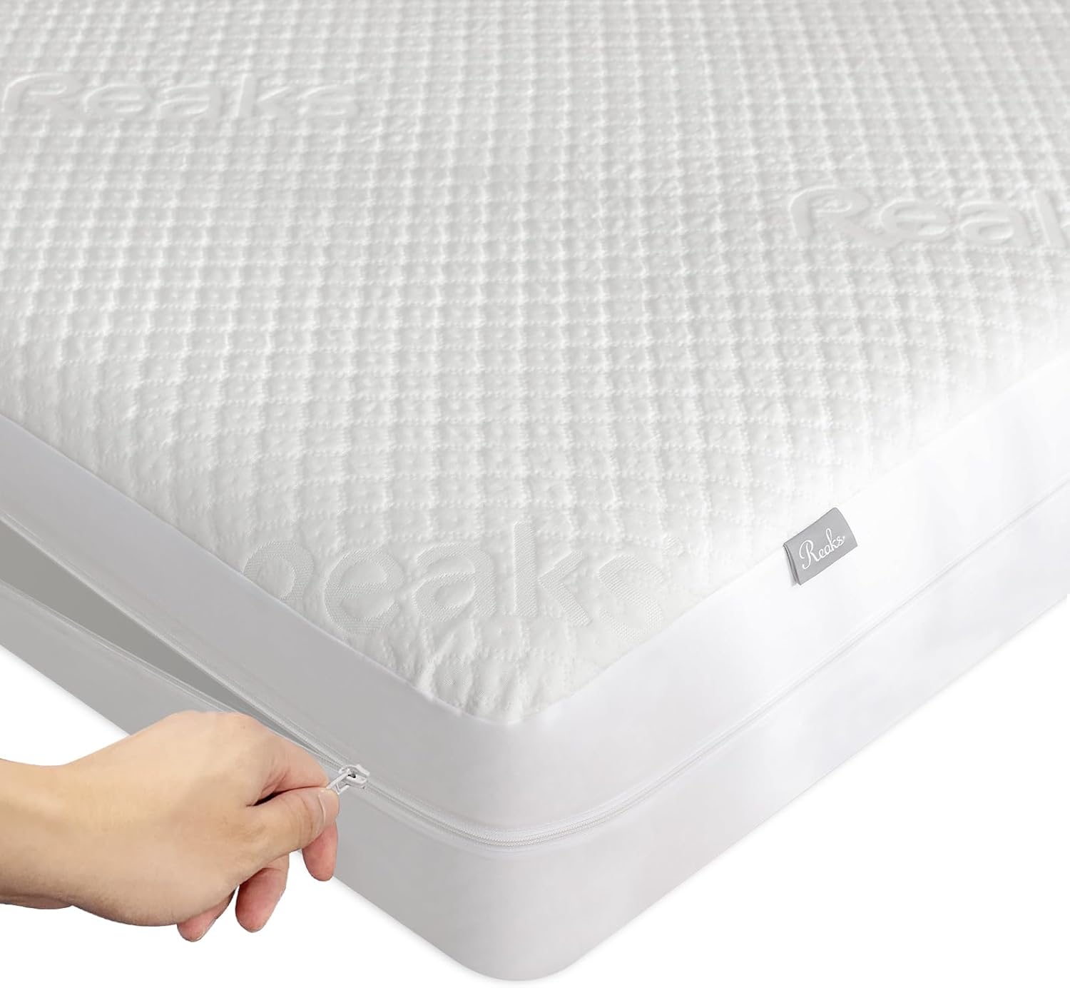 King Size Mattress Protector with Zipper - 100% Waterproof Zippered Mattress Cover - Soft & Cooling Noiseless Bed Mattress Covers - Top Removable Mattress Encasement 10-12" Deep