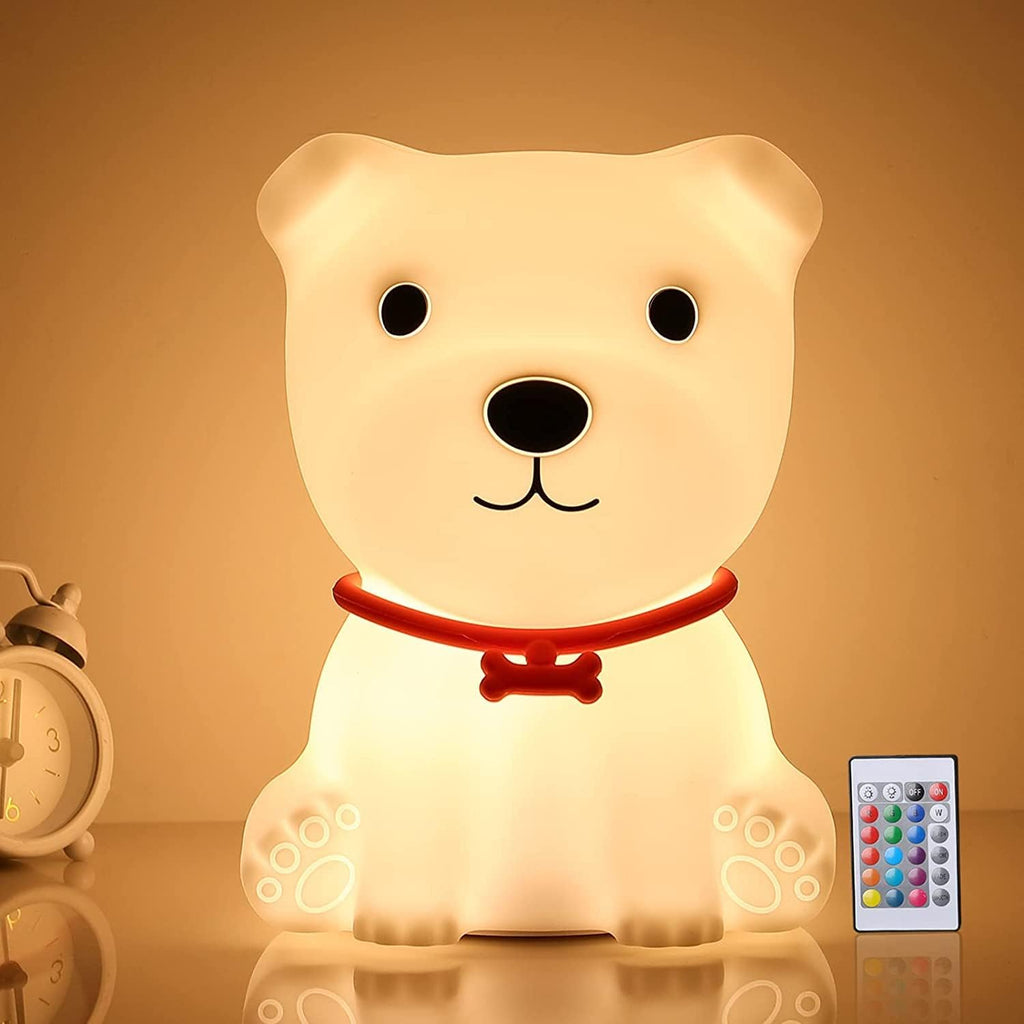 Tremdwoto Dog Night Light for Kids,Cute Colorful Night Light with Remote Baby Girl Squishy Night Light Lamp Puppy Light Dimmable Nursery Lamp Nightlight Gift for Boys and Girls Kawaii Bedroom Decor