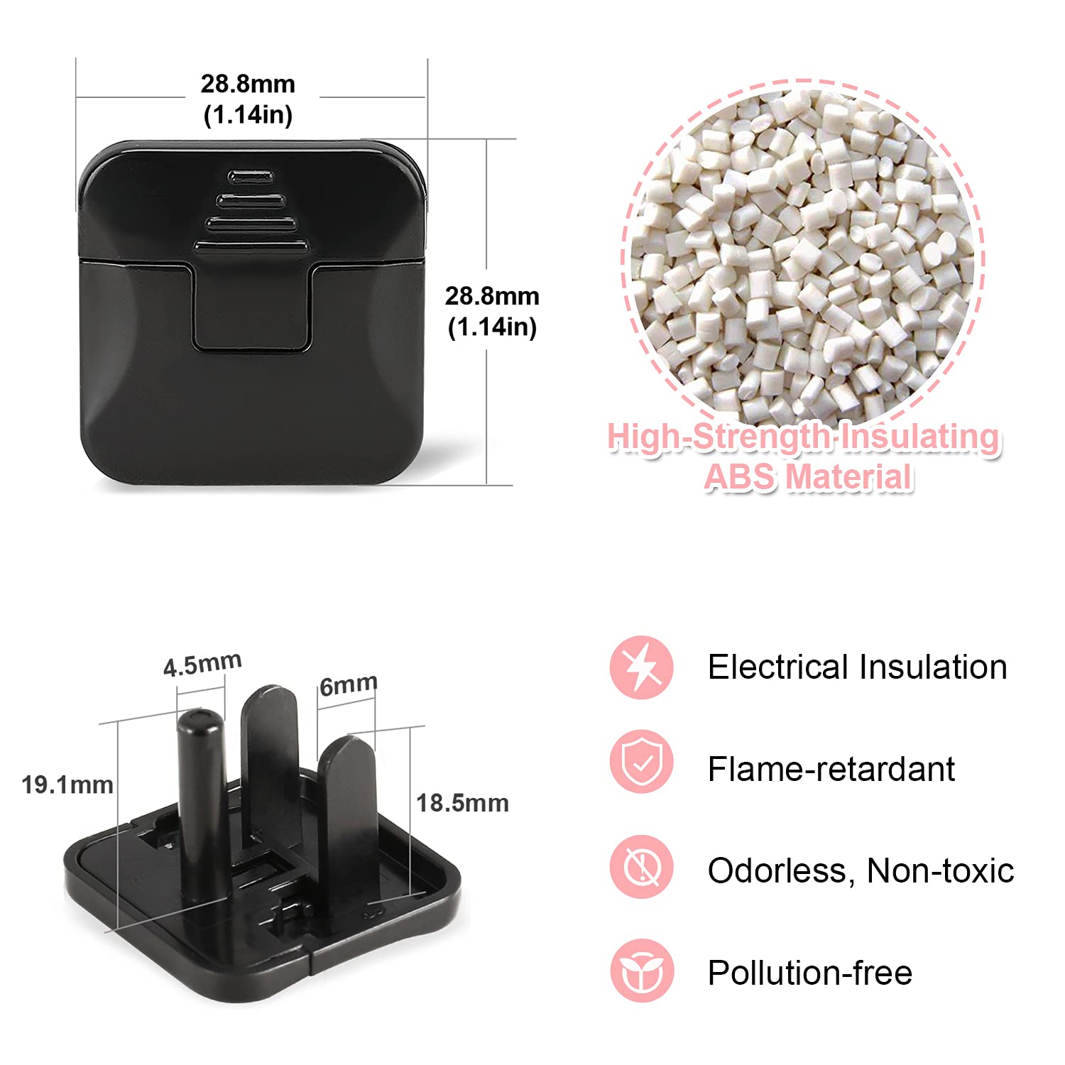 Outlet Covers Babepai 38-Pack Black Child Proof Electrical Protector Safety Improved Baby Safety Plug Covers