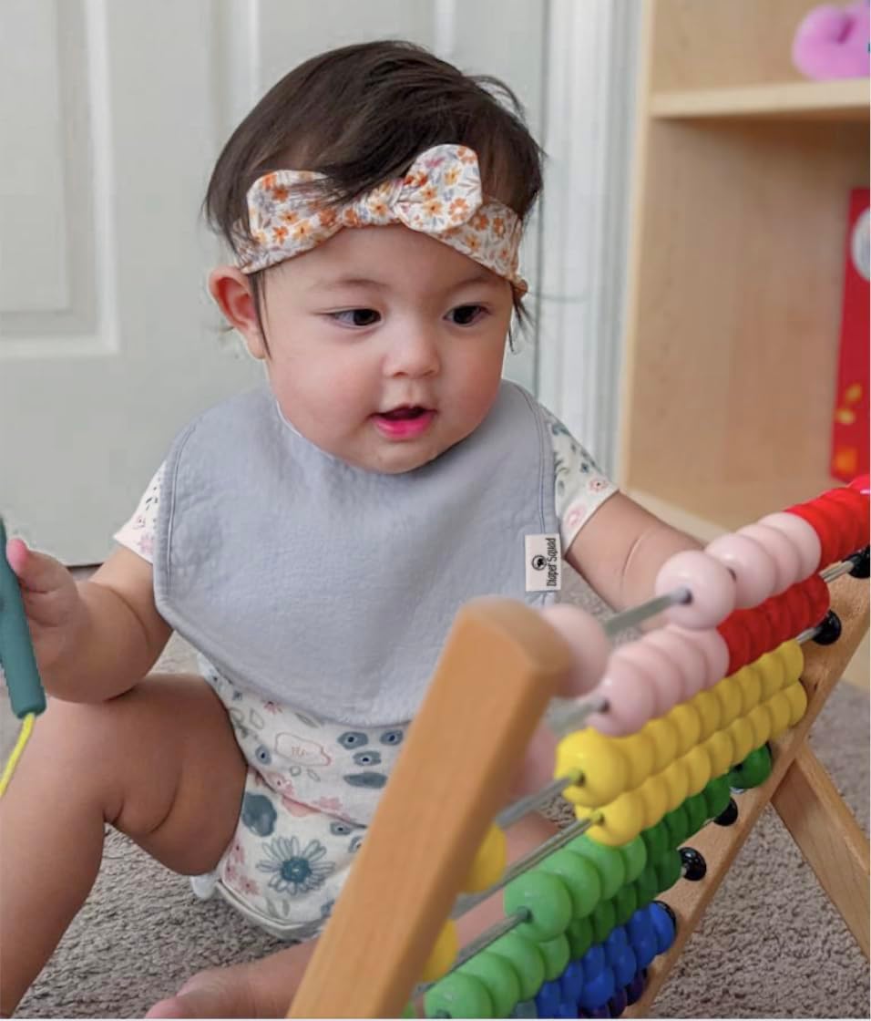 DiaperSquad's Baby Bibs for Drooling and Teething, Bibs for Boys, Baby Girl - Solid Cotton Baby Drool Bibs