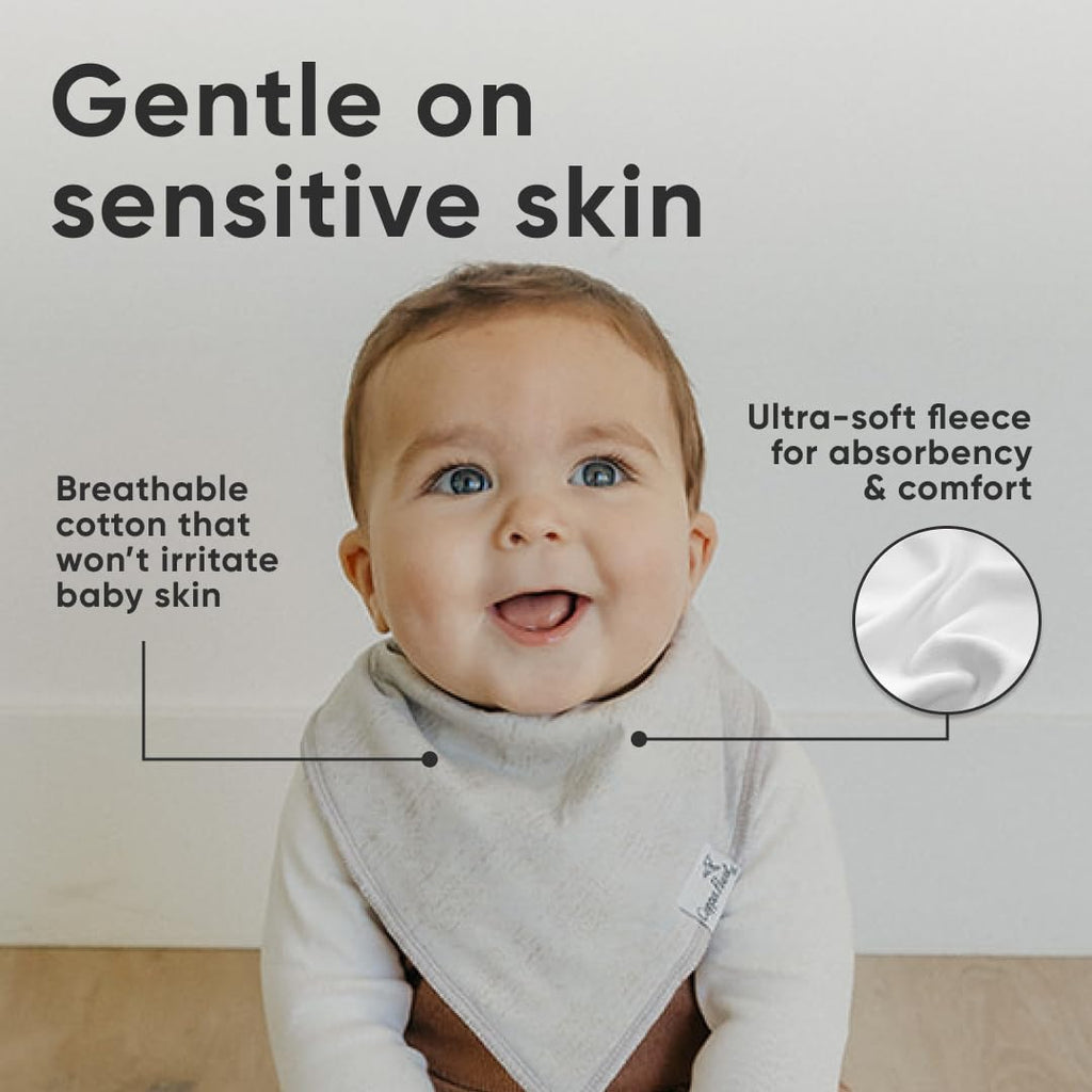 Copper Pearl 6 Pack Soft Cotton Baby Bibs for Drooling and Teething, Absorbent Drool Bibs for Baby Girl and Boy, Adjustable to Fit Newborns to Toddlers, Tons of Styles (Henry Set)