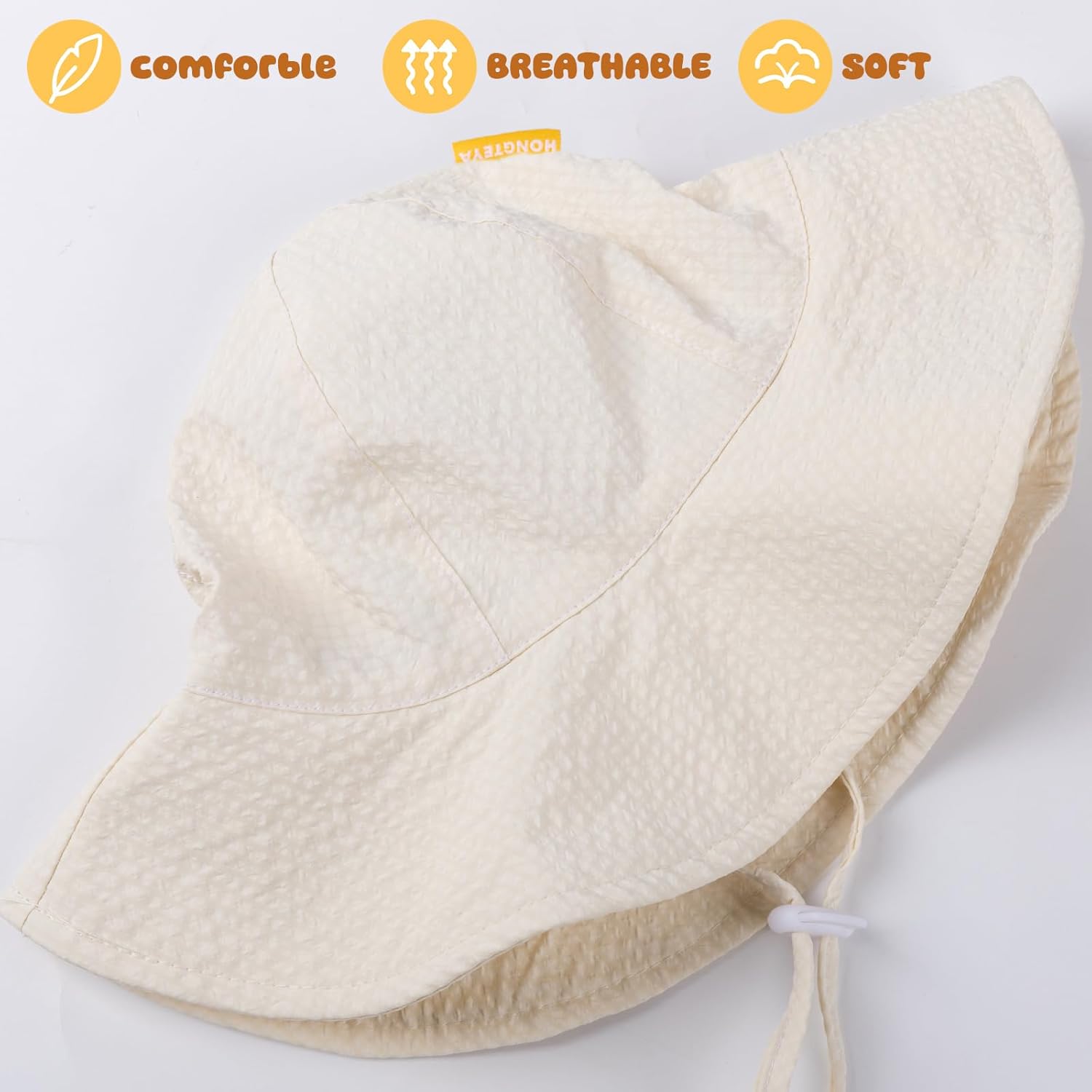 HONGTEYA Baby Sun Hat Toddler Girl Beach Hat Adjustable Outdoor Summer Hat UPF 50+ Sun Protection Wide Brim Infant Kids