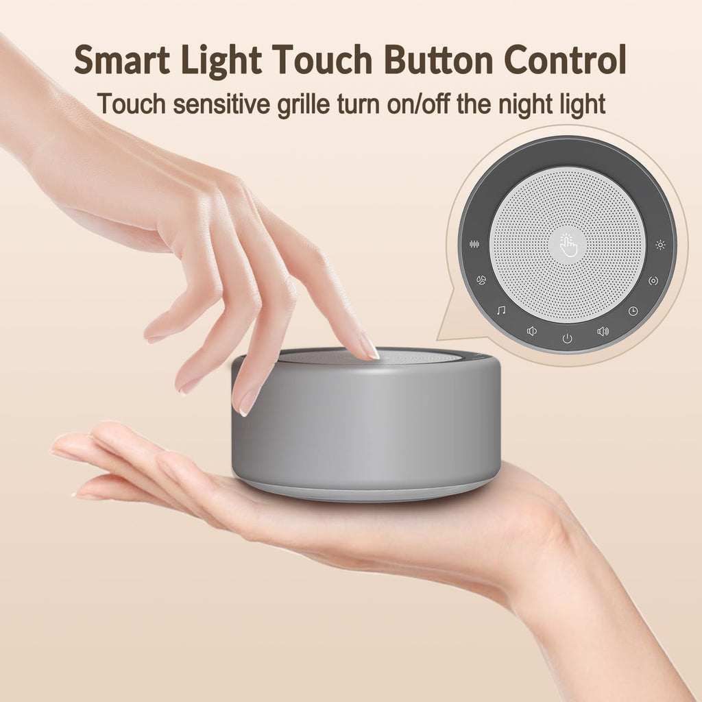 Nursery Lamp with Sound Machine, Mood Lighting, 7 Colors Night Light, 30 Soothing Sounds, White Noises for Baby, Adults. Timer, Plug in, Memory Function, Touch Control