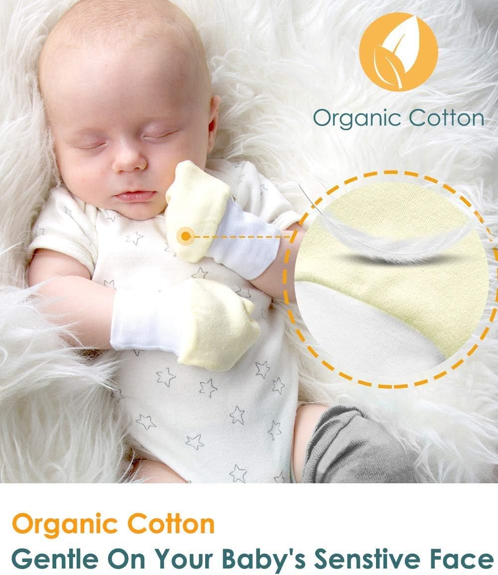 Newborn Baby Mittens Anti Scratch Baby Mittens No Scratch Mittens Baby Gloves for 0-6 Months Boys Girls(6 Pairs)