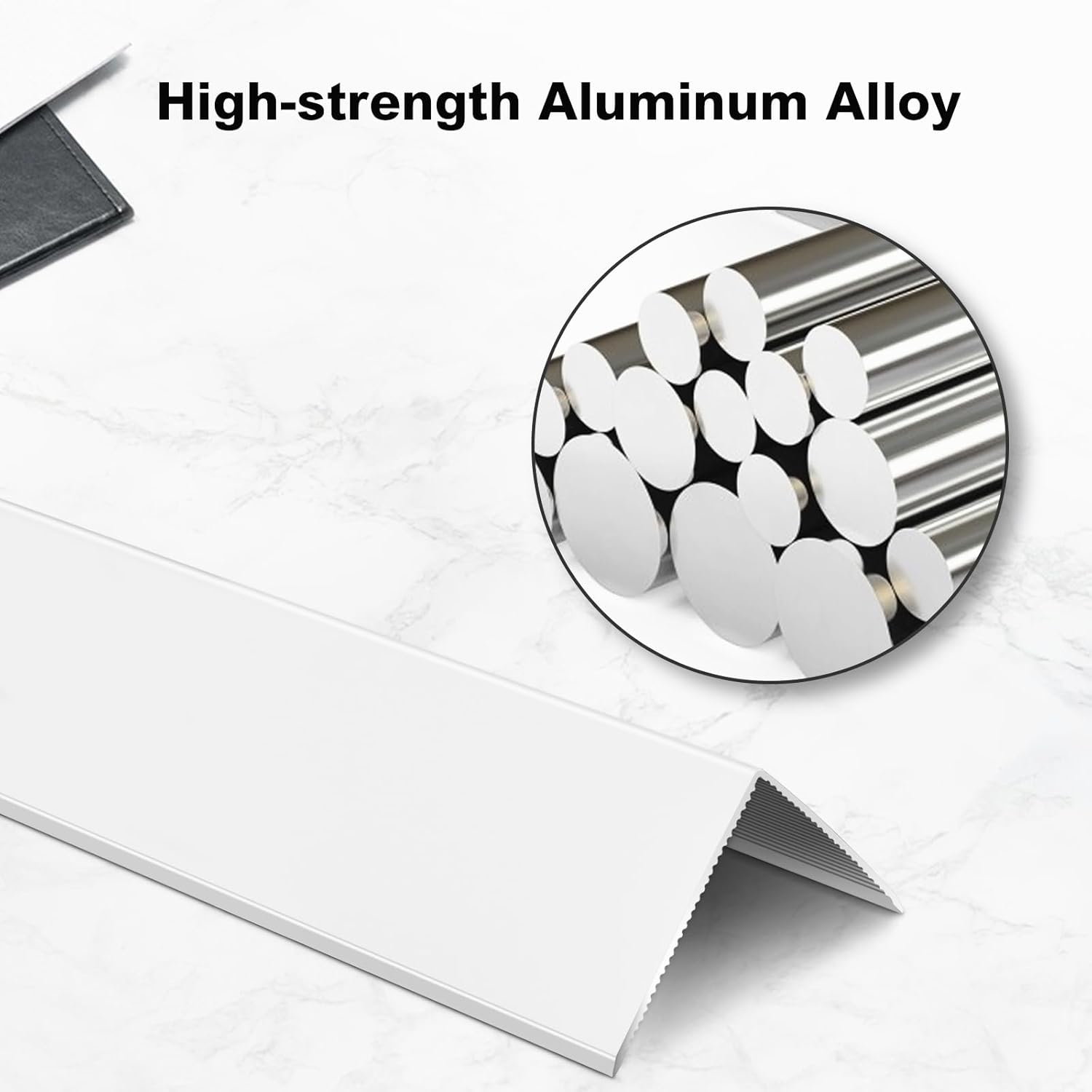 Aluminium Alloy Metal Corner Guards 10 Pcs Wall Corner Protector 1.6" x 1.6" x 48" Wall Corner Protection Decoration White Pack of 10 Corner Guards 20 Ga/1 mm Thickness