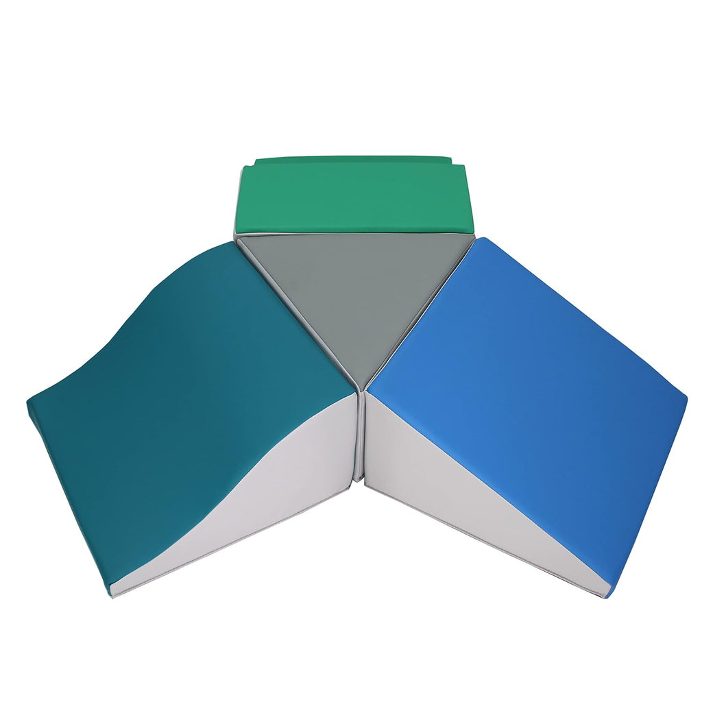 FDP SoftScape Toddler Playtime Junction 360 Climber, Indoor Active Play Structure for Toddlers and Kids; Safe Soft Foam for Crawling, Climbing and Sliding (4-Piece) - Contemporary, 13799-CT